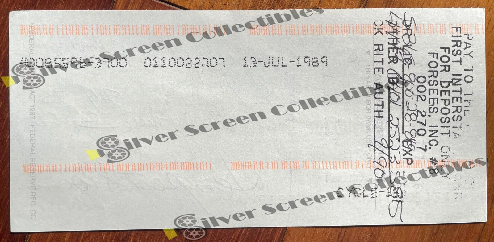 Tempest Storm - Original Signed Bank Check, image 2