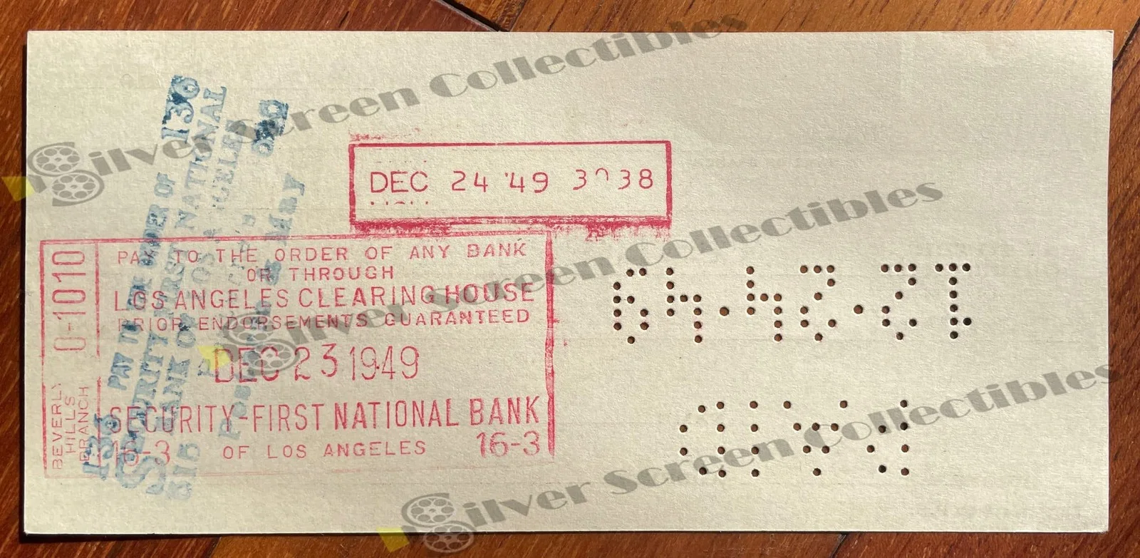 Doris Day - Original Signed Bank Check, image 2