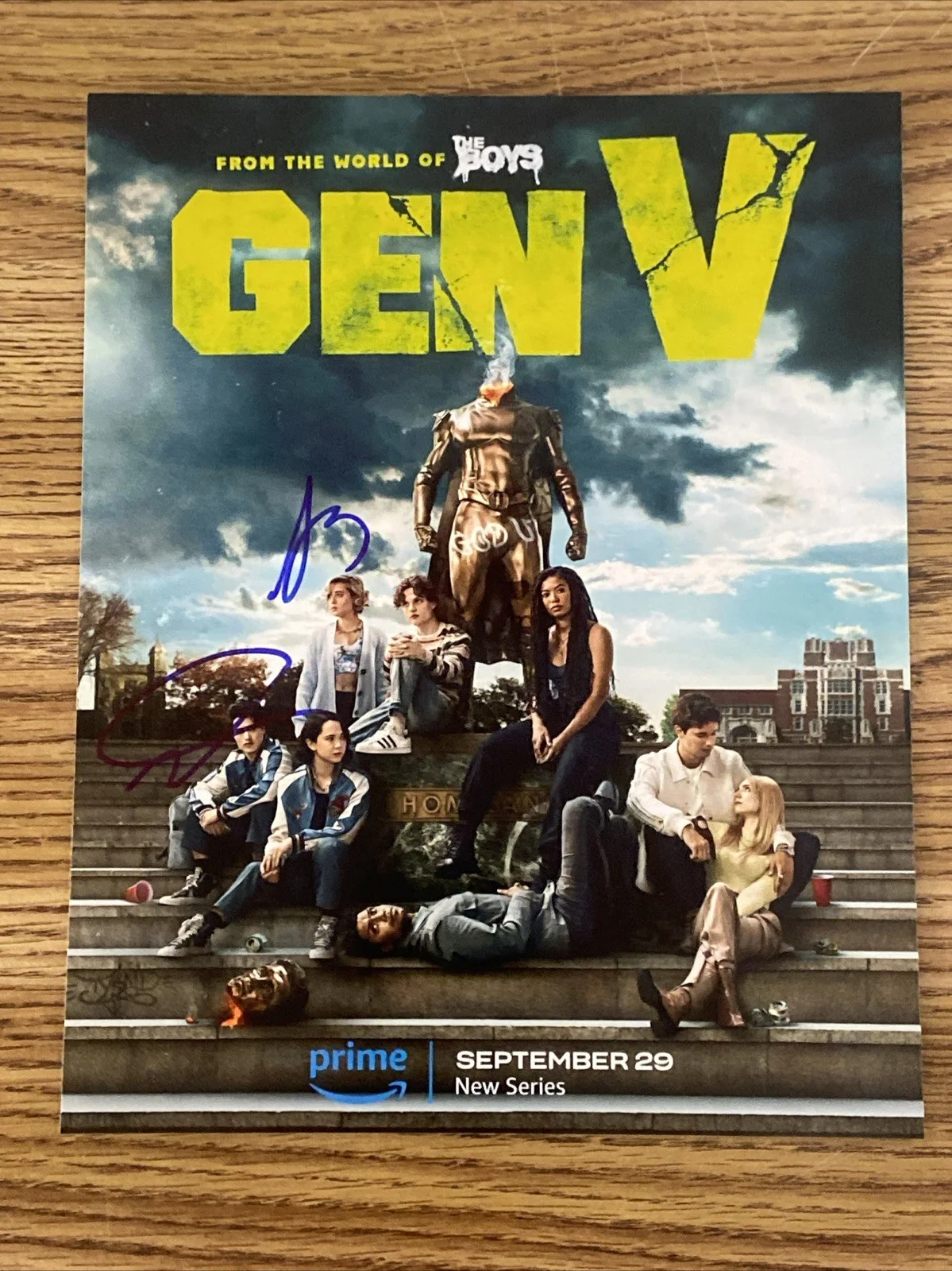 Lizze Broadway & Derek Luh — Lizze Broadway & Derek Luh Autographed 8x10 Gen V Photo Jordan Li Emma Meyer