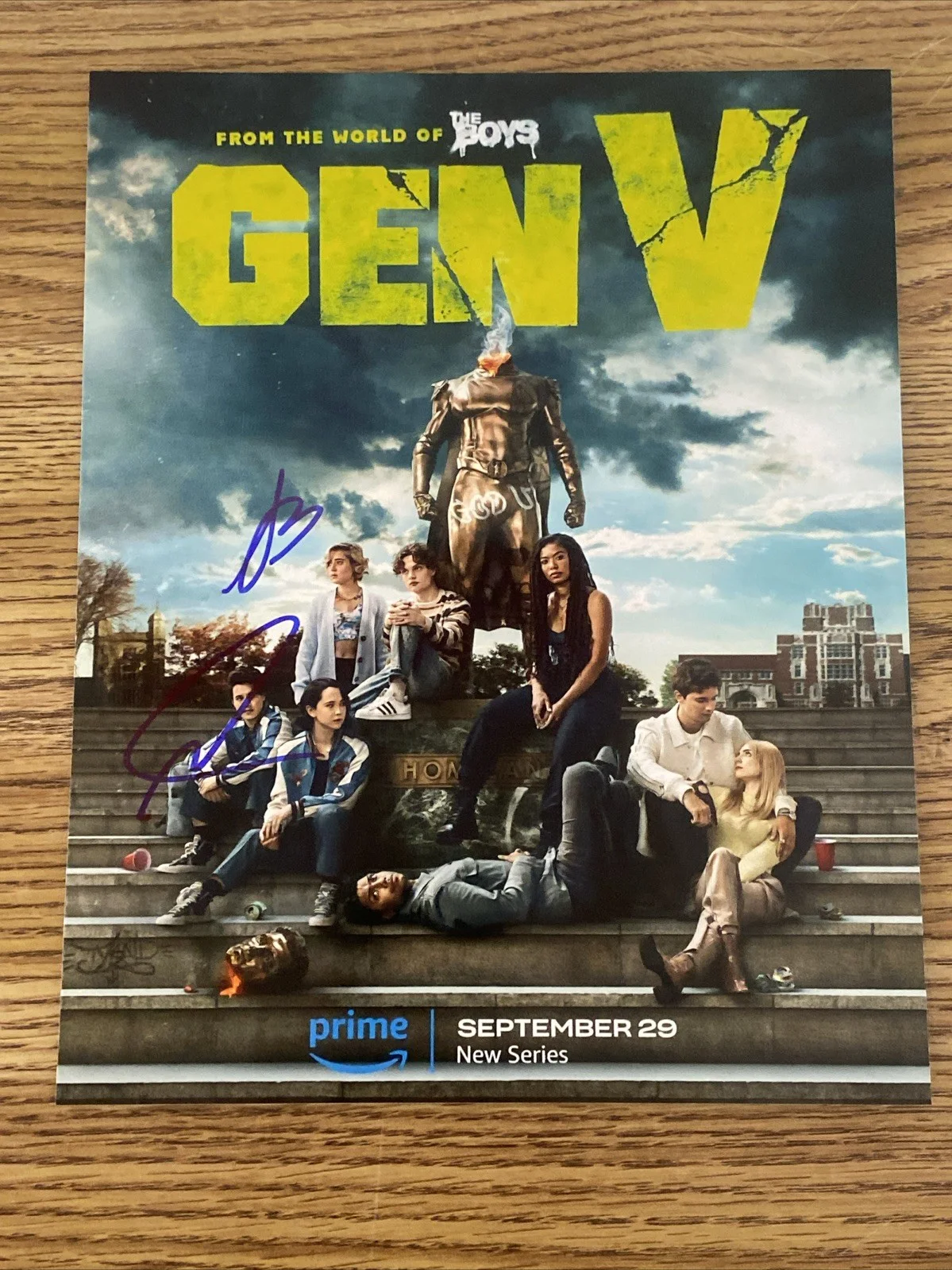 Lizze Broadway & Derek Luh — Lizze Broadway & Derek Luh Autographed 8x10 Gen V Photo Jordan Li Emma Meyer
