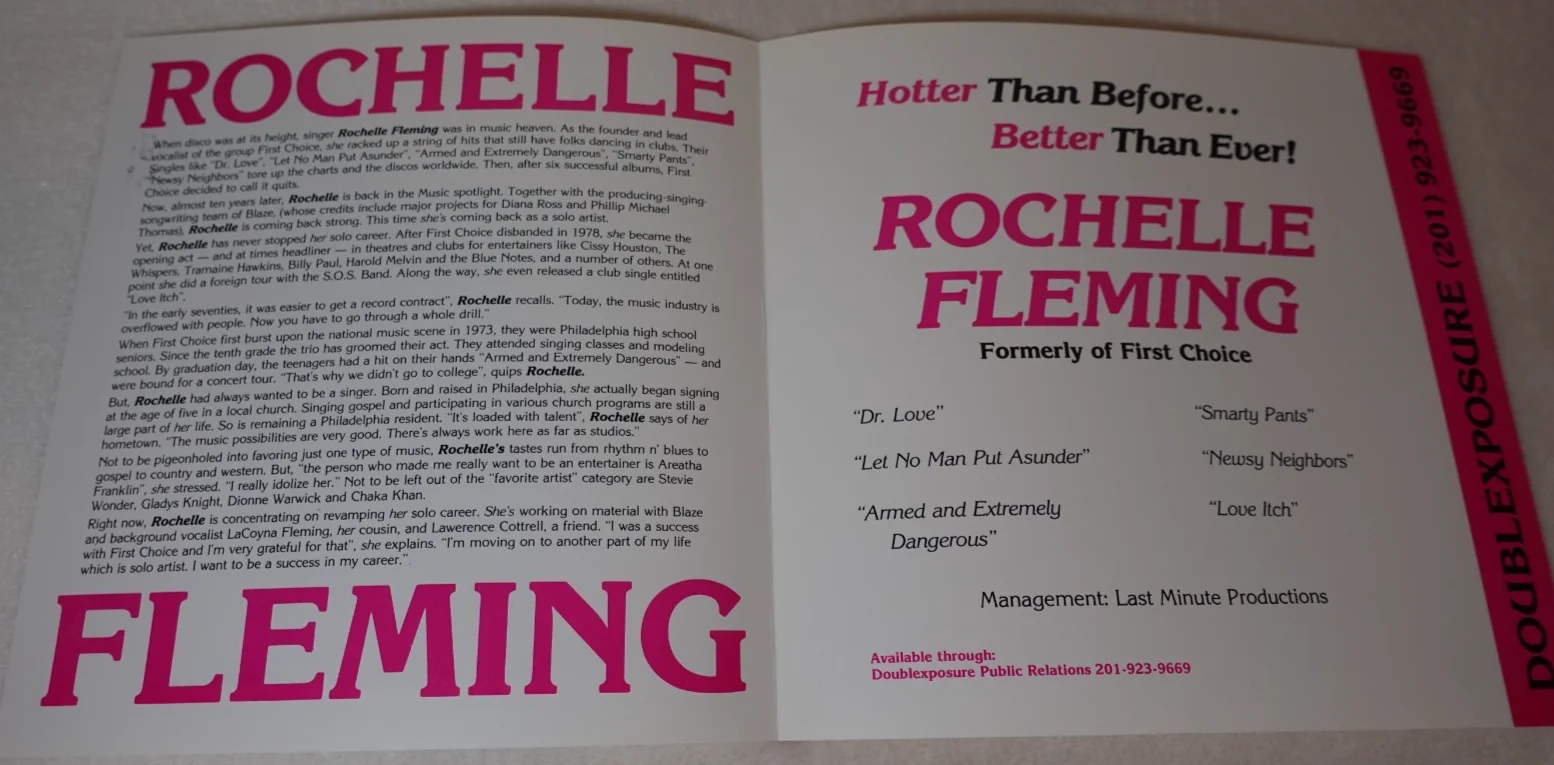 Rochelle Fleming SIGNED Hold Your Horses Disco Dance R&B Promo Brochure, изображение 5