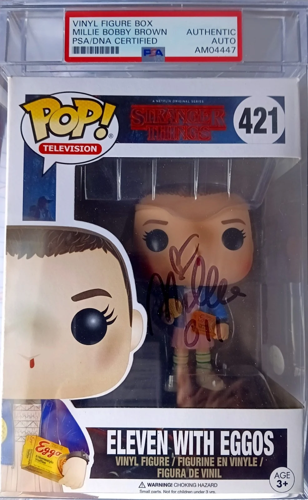 Millie Bobby Brown — Millie Bobby Brown Signed 11 Stranger Things Funko Pop 421 Slabbed PSA Authentic, image 5