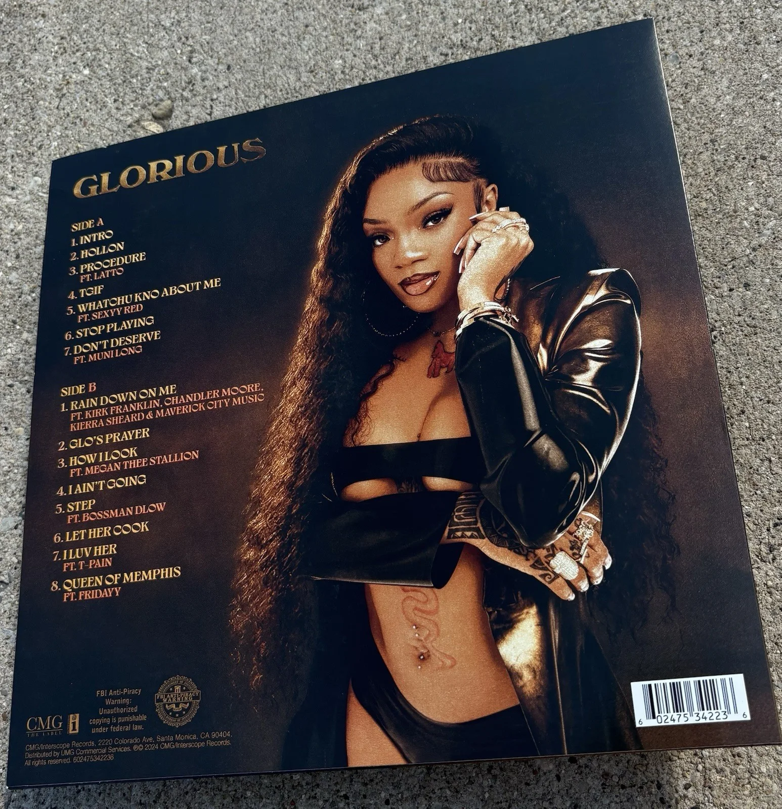 GLORILLA SIGNED Gold Vinyl JSA COA RAP HIP HOP Glorious, image 3