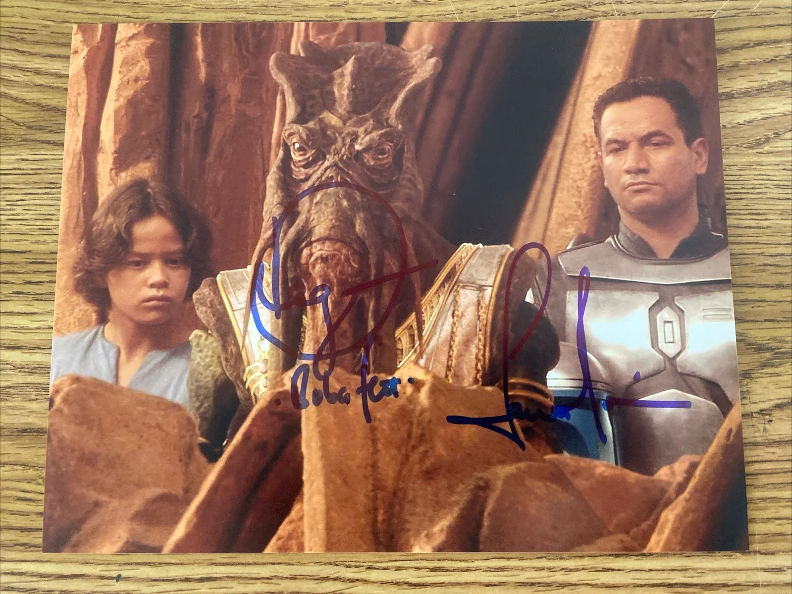 Daniel Logan & Temuera Morrison — Daniel Logan & Temuera Morrison Autographed 8x10 Star Wars Photo Boba Jango Fett