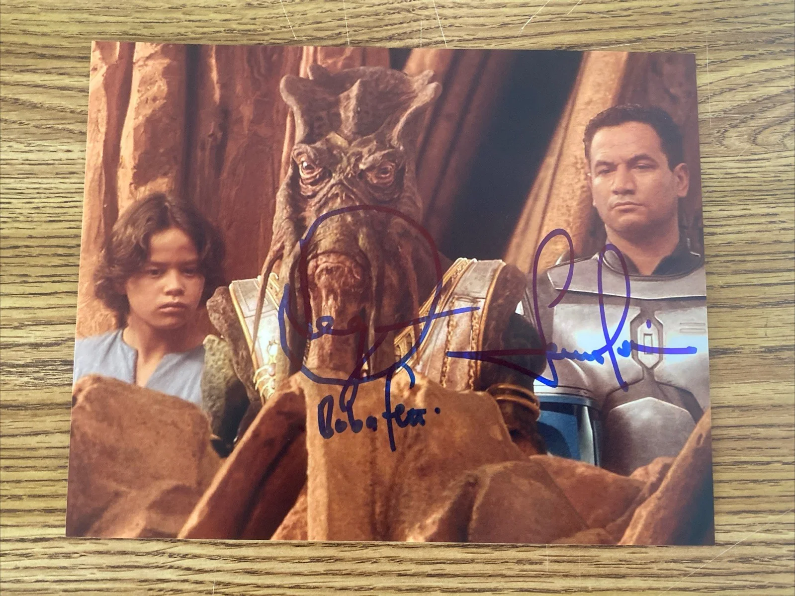 Daniel Logan & Temuera Morrison — Daniel Logan & Temuera Morrison Autographed 8x10 Star Wars Photo Boba Jango Fett