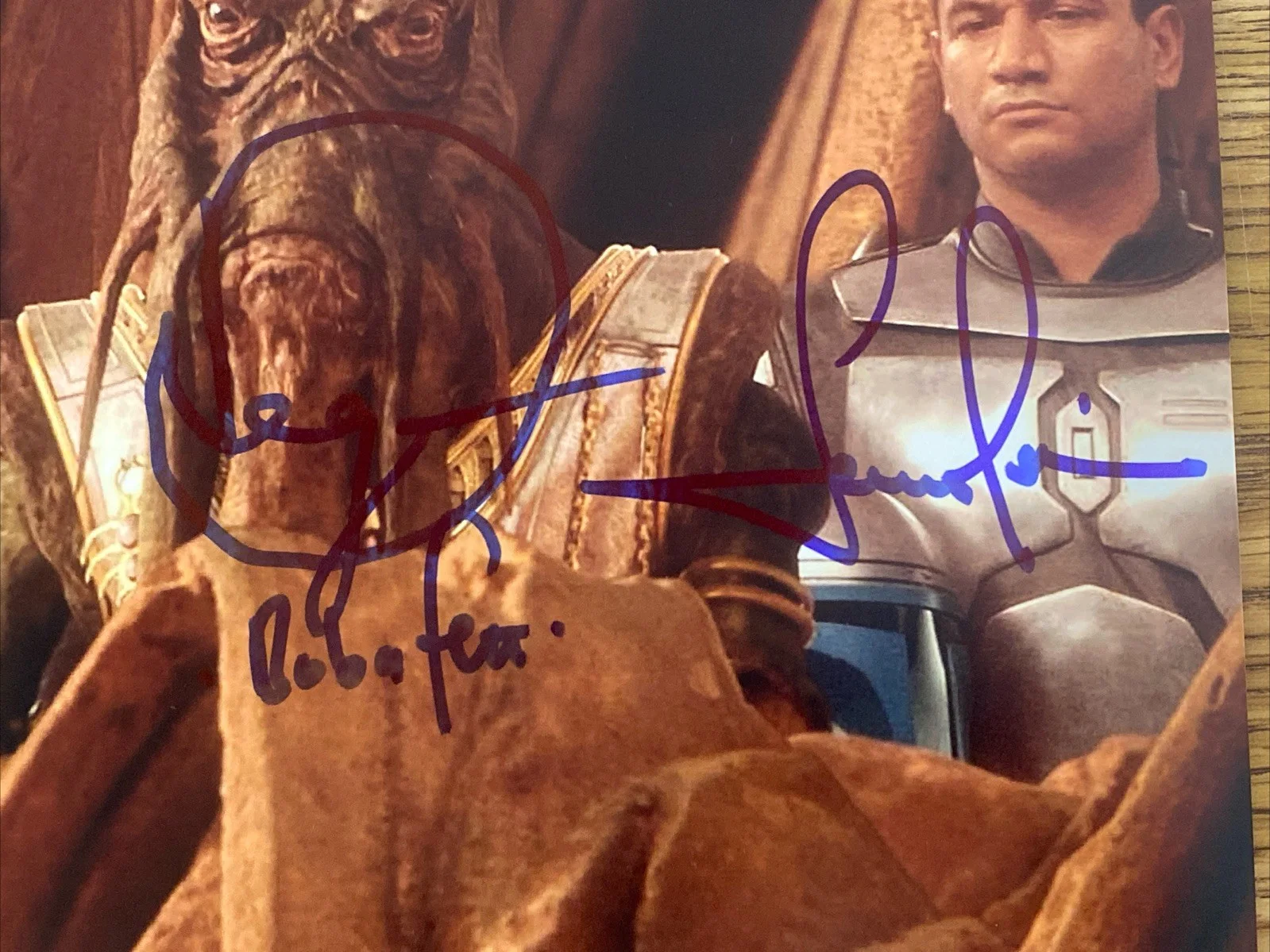Daniel Logan, Temuera Morrison — Daniel Logan & Temuera Morrison Autographed 8x10 Star Wars Photo Boba Jango Fett, изображение 2