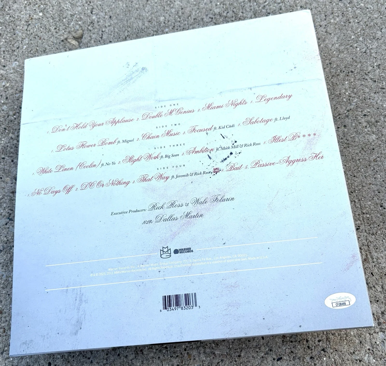 WALE SIGNED Ambition Red Vinyl JSA COA RAP HIP HOP, image 3
