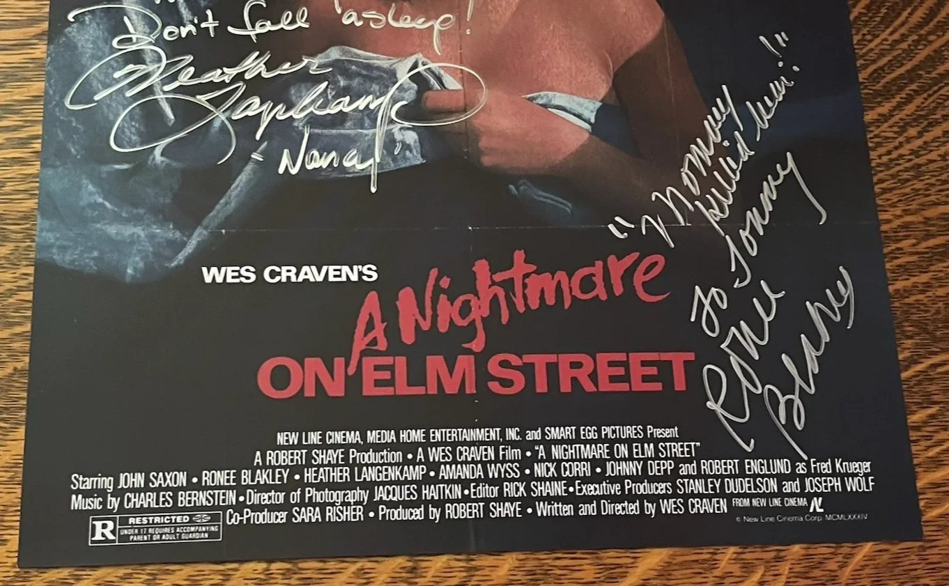 ROBERT ENGLAND~HEATHER LANGENKAMP~AMANDA WYSS~RONEE BLAKEY — 4-CAST AUTOGRAPHED 11X17" POSTER~NIGHTMARE ON ELMSTREET~ROBERT ENGLAND~WYSS, ECT, image 2