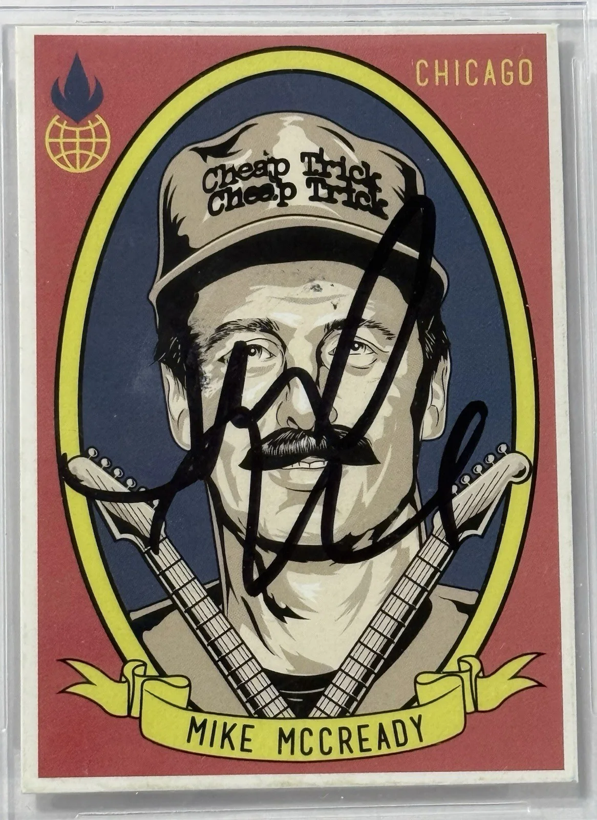 Mike Mccready signed Pearl Jam Sticker Card Chicago Wrigley Field beckett coa, изображение 2