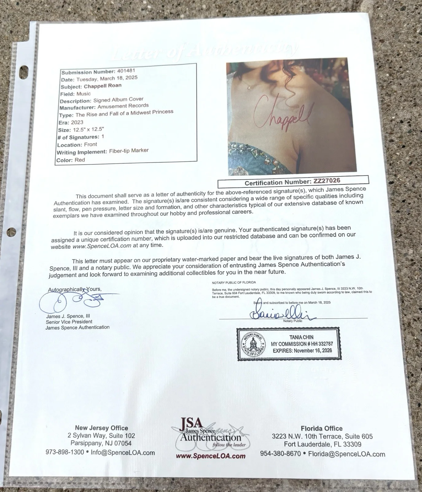 CHAPPELL ROAN SIGNED Vinyl JSA LETTER OF AUTHENTICITY Rise And Fall Of A Princes, image 4