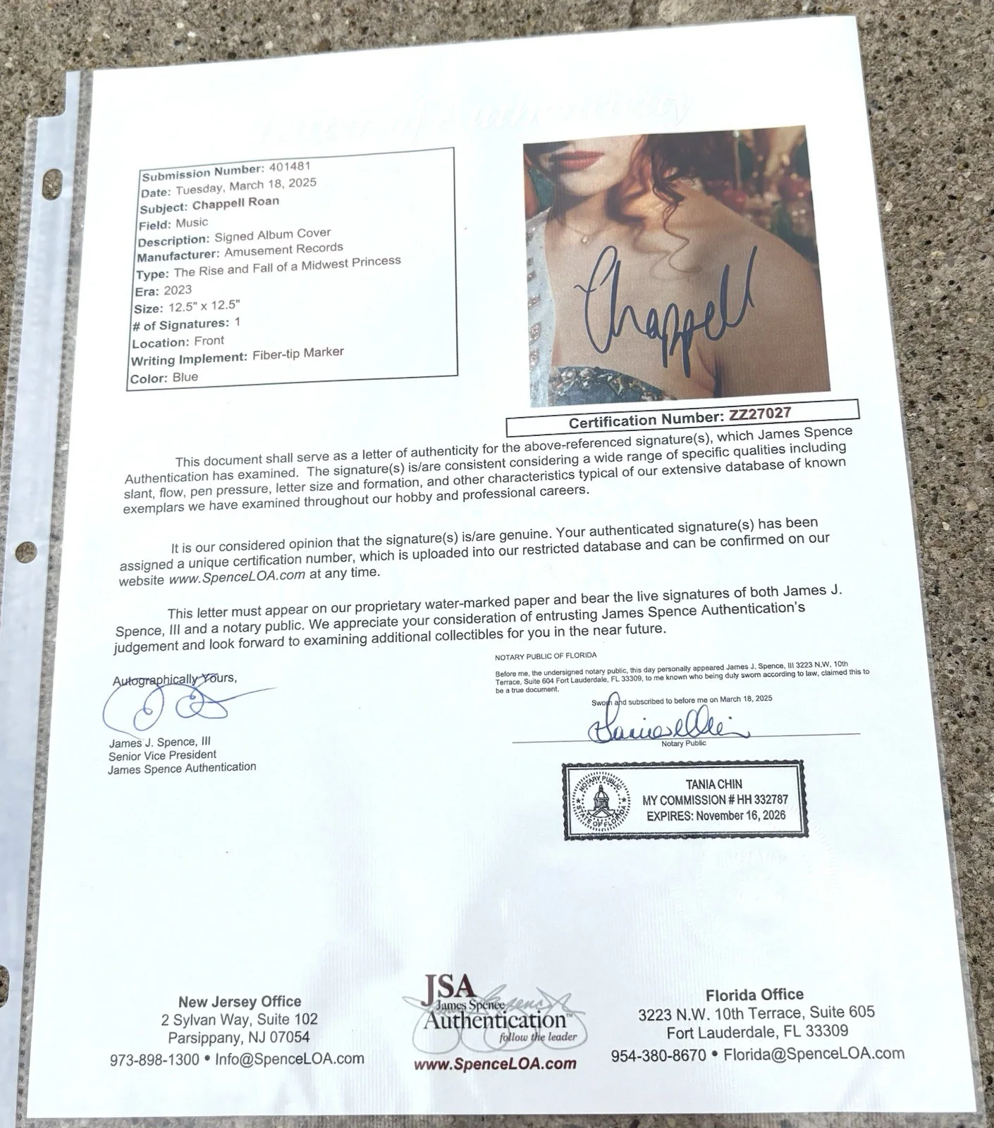 CHAPPELL ROAN SIGNED Vinyl JSA LETTER OF AUTHENTICITY Rise And Fall Of A Midwest, image 4