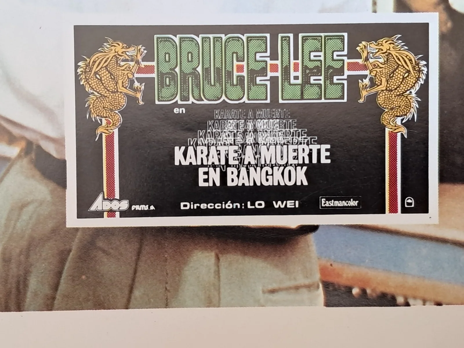 The Big Boss ORIGINAL Spanish 1973 LOBBY CARD Fists of Fury Bruce Lee +RARE+ c, image 2