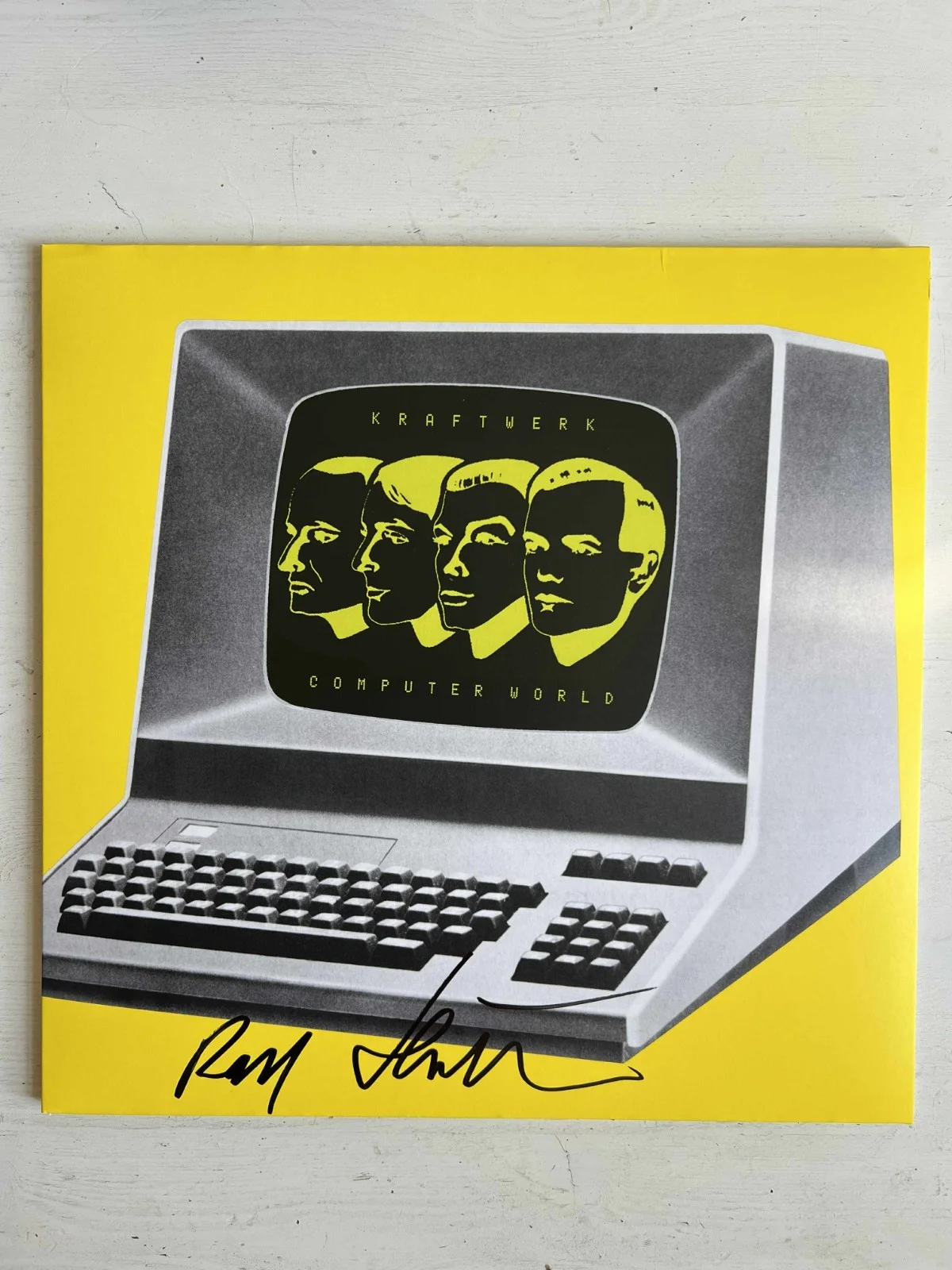 Kraftwerk Ralf Hutter Computer World Autograph Signed Album Vinyl LP w/COA, изображение 4