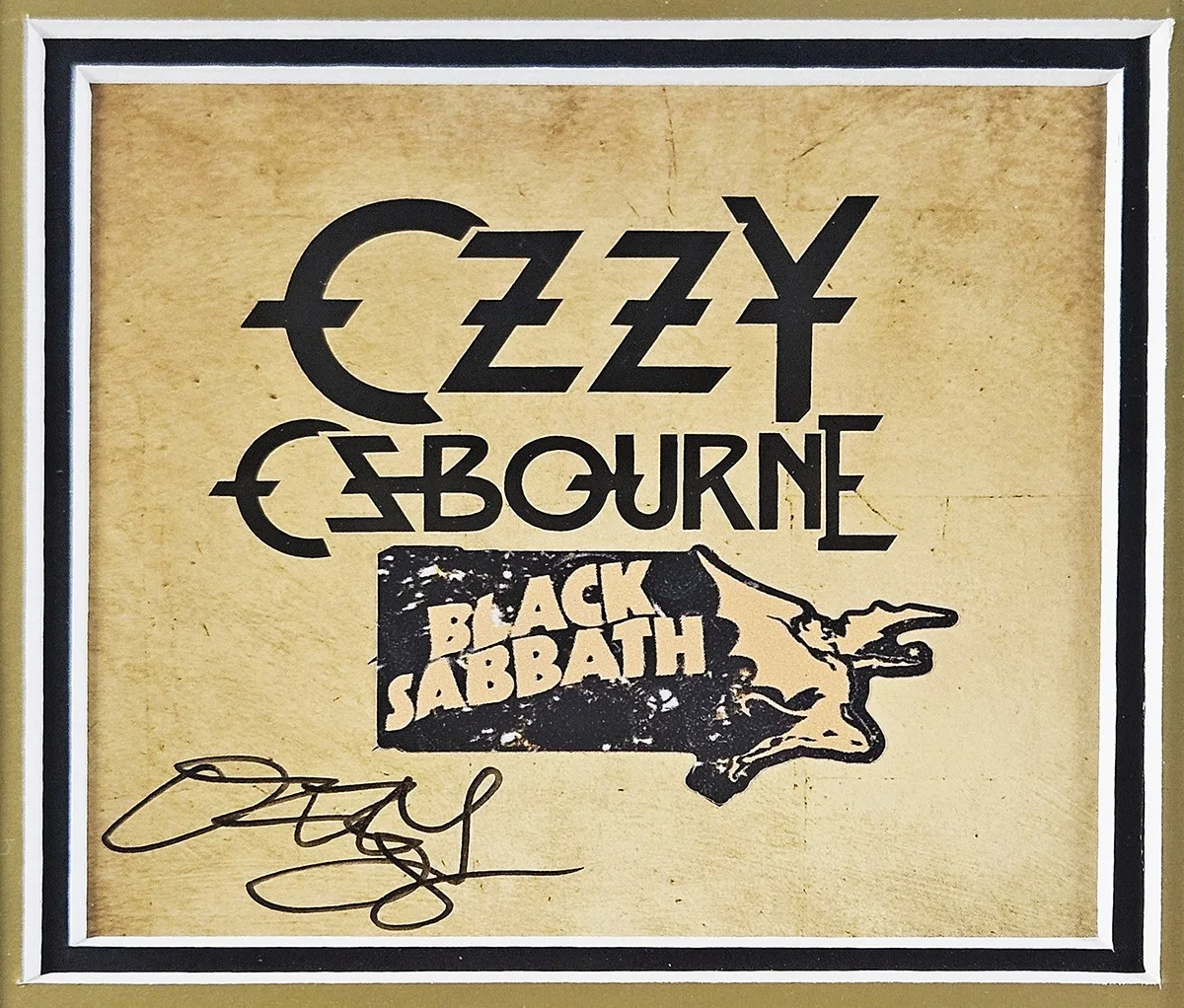 Black Sabbath Original Full Band Autographed Signature Collection Framed JSA, image 2
