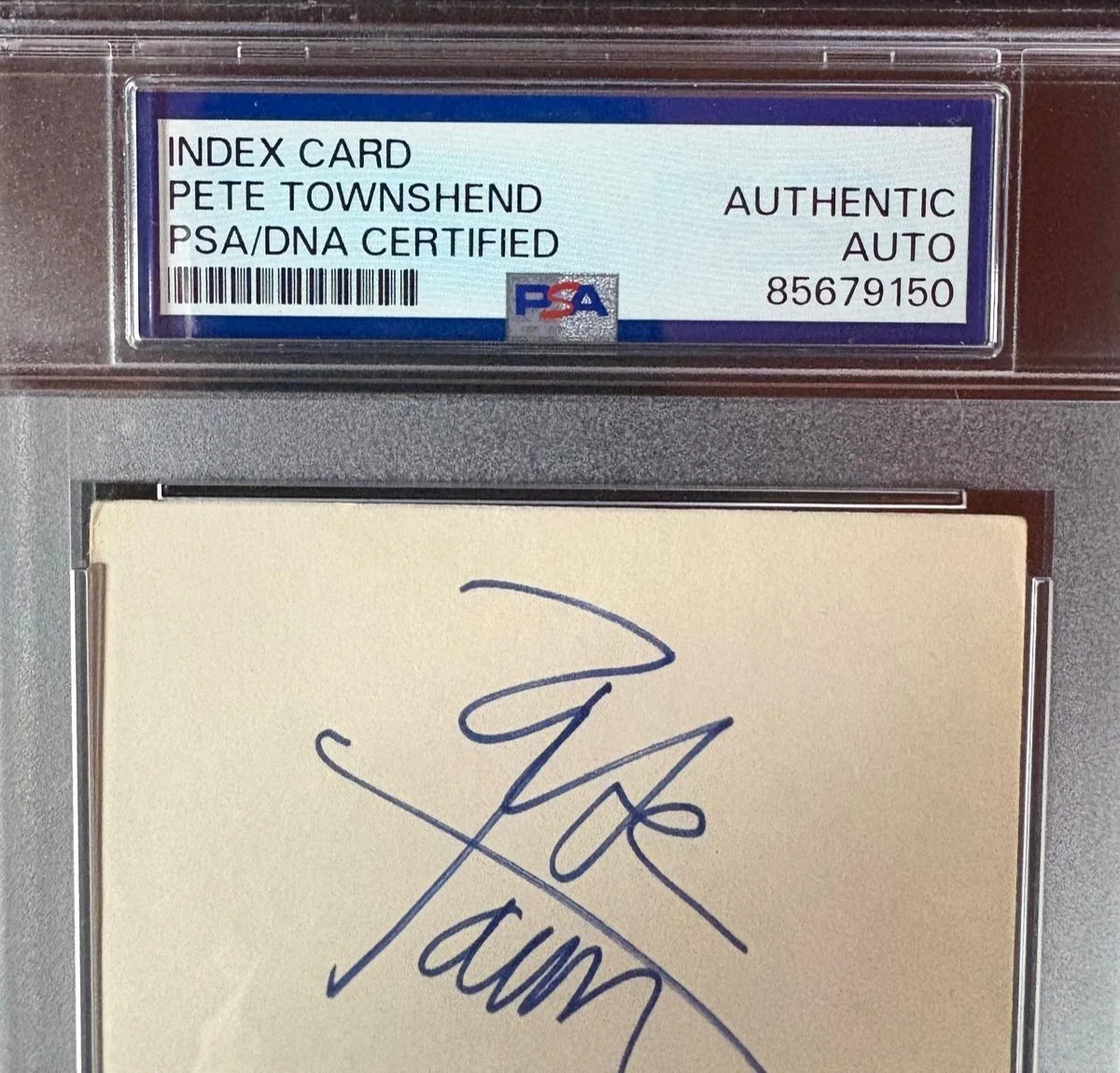 Pete Townshend — PETE TOWNSHEND SIGNED INDEX CARD PSA ENCAPSULATED THE WHO TOMMY DALTREY MOON, image 2