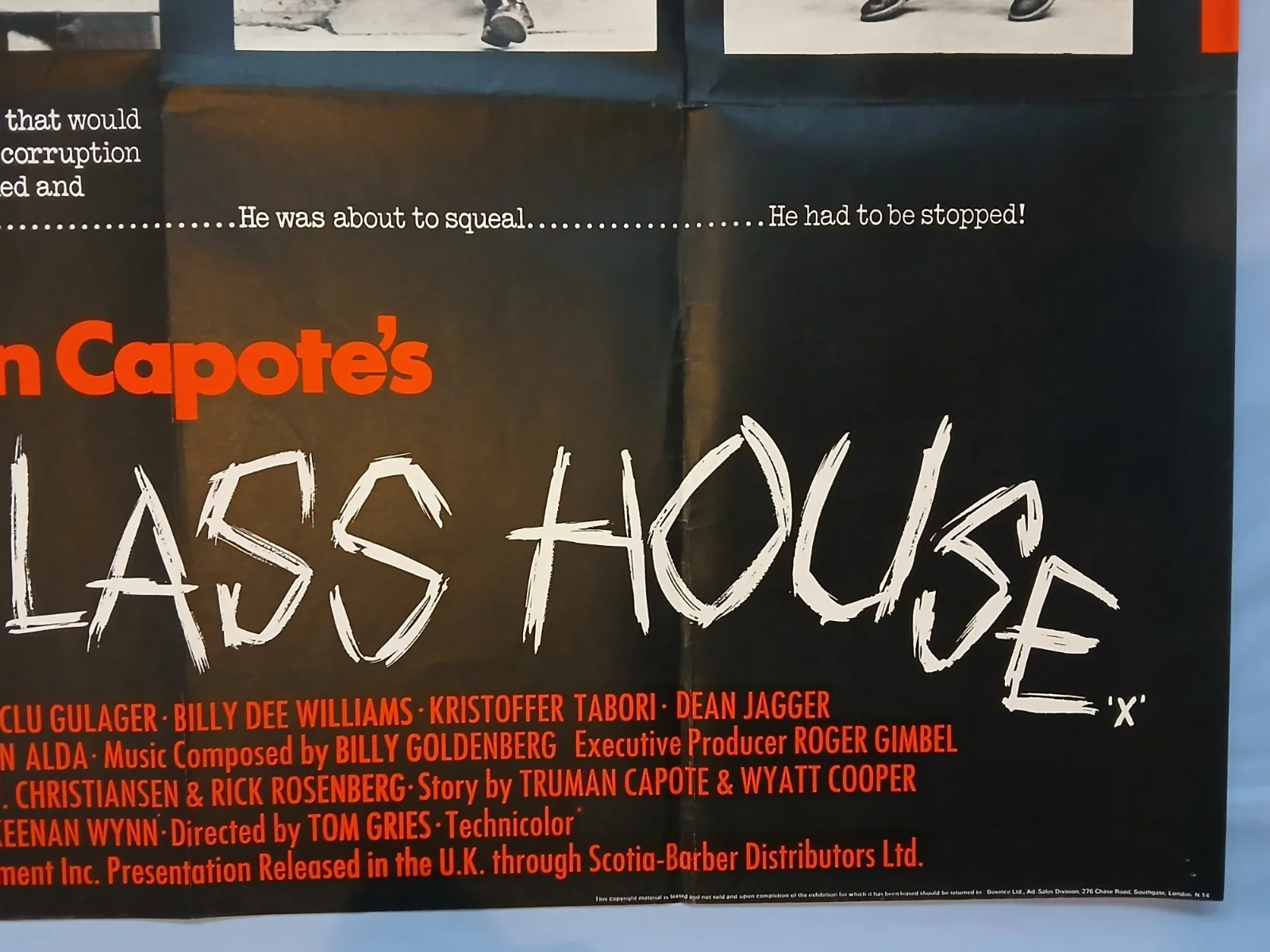 THE GLASS HOUSE (1971) original UK quad poster - Truman Capote prison drama, изображение 5