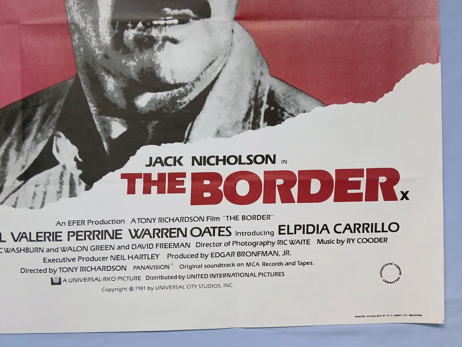 THE BORDER (1982) original UK quad poster - Jack Nicholson, Harvey Keitel, изображение 5