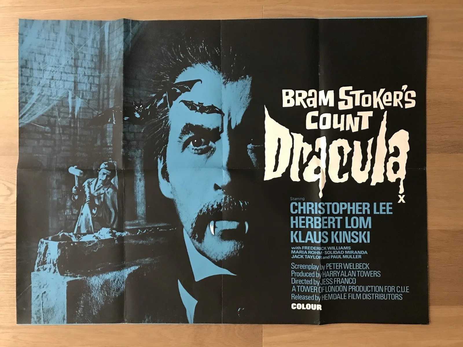 Count Dracula (1970) Original British Quad Movie Poster Very Rare Horror, image 2