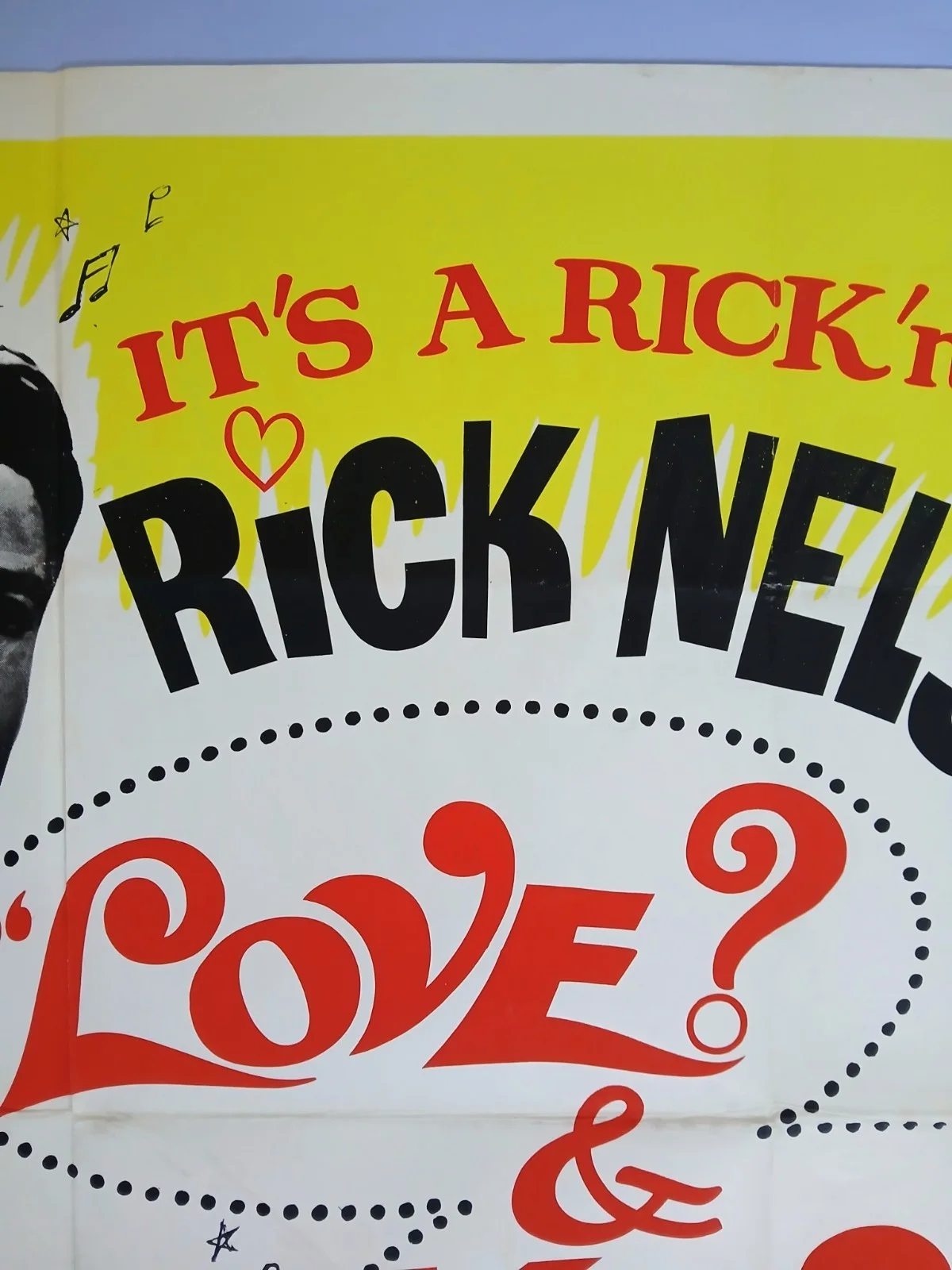 LOVE & KISSES (1965) original UK quad poster - Ricky Nelson rock 'n' roll, изображение 3