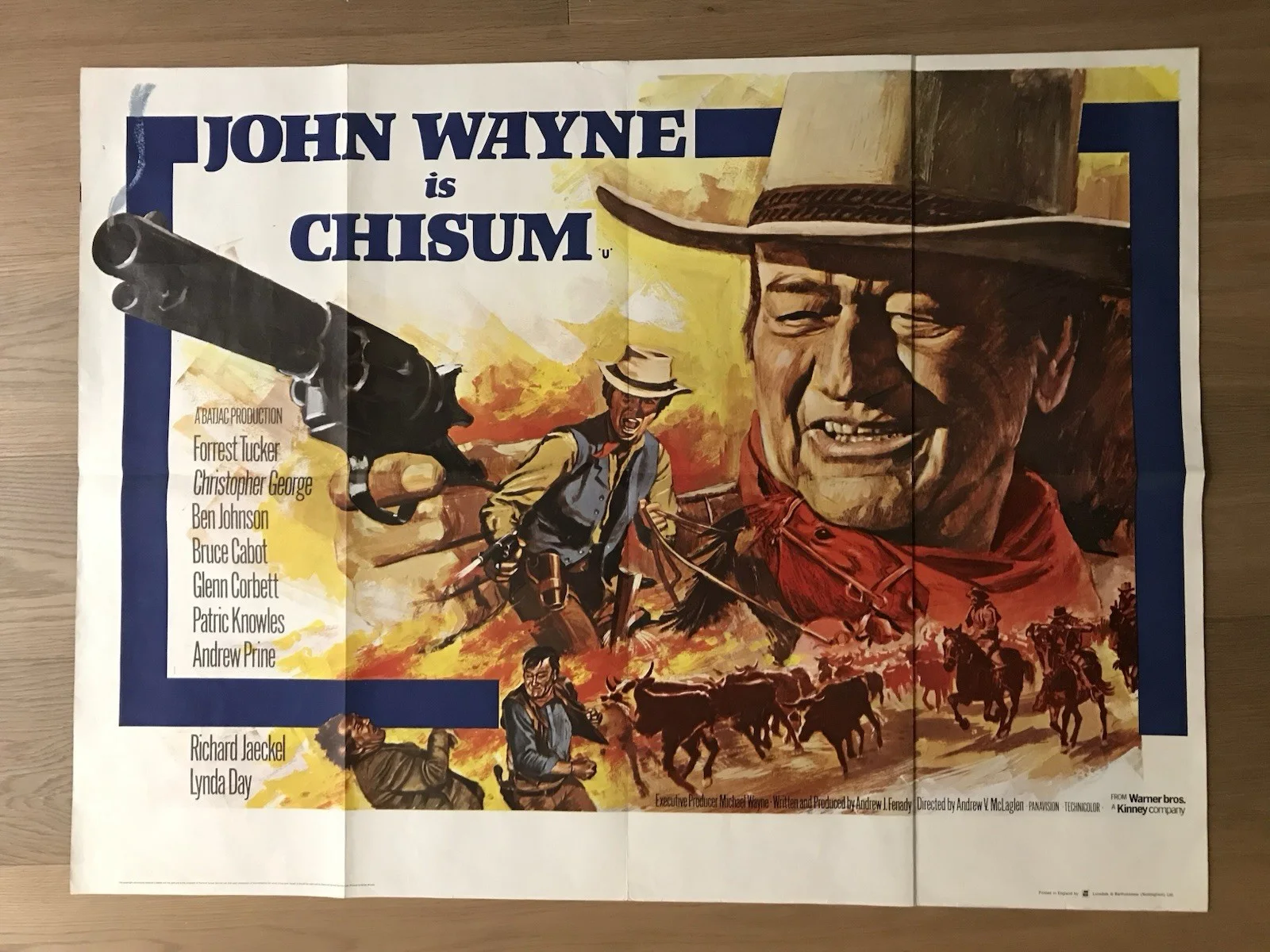 Chisum (1970) Original British Quad Movie Poster John Wayne, изображение 2