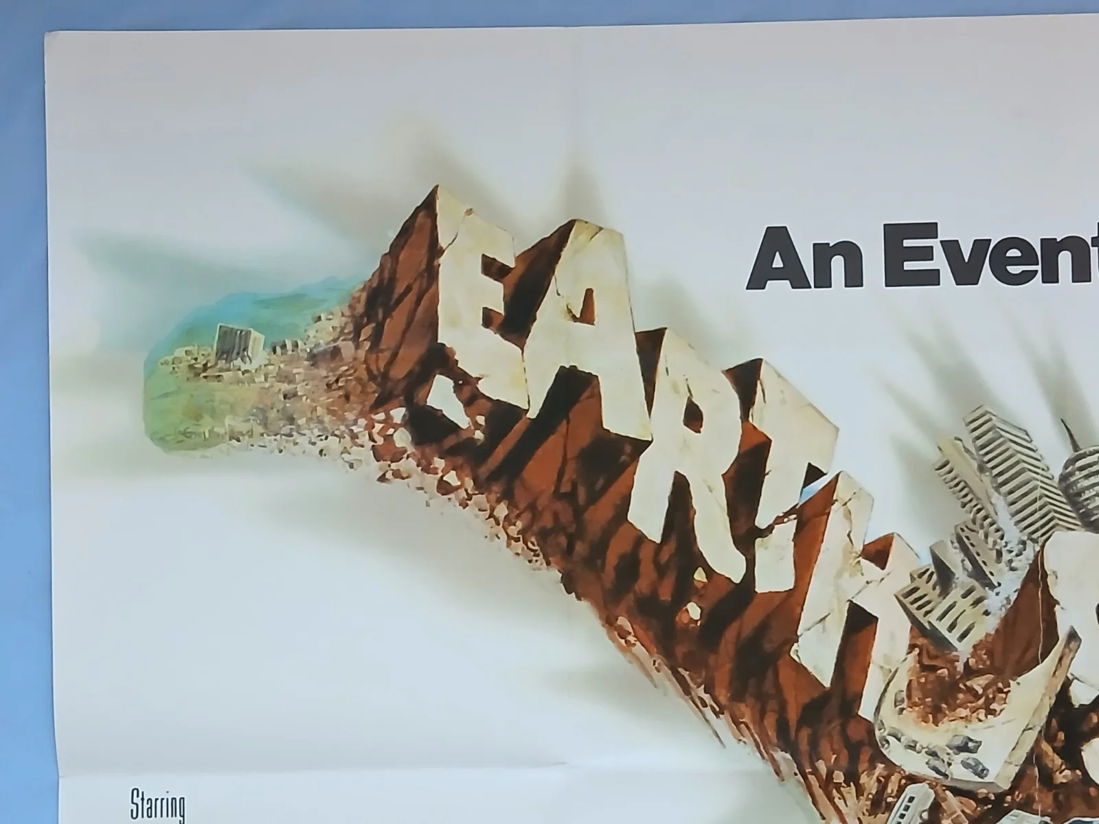 EARTHQUAKE (1974) original UK quad poster - Charlton Heston disaster thriller, изображение 2