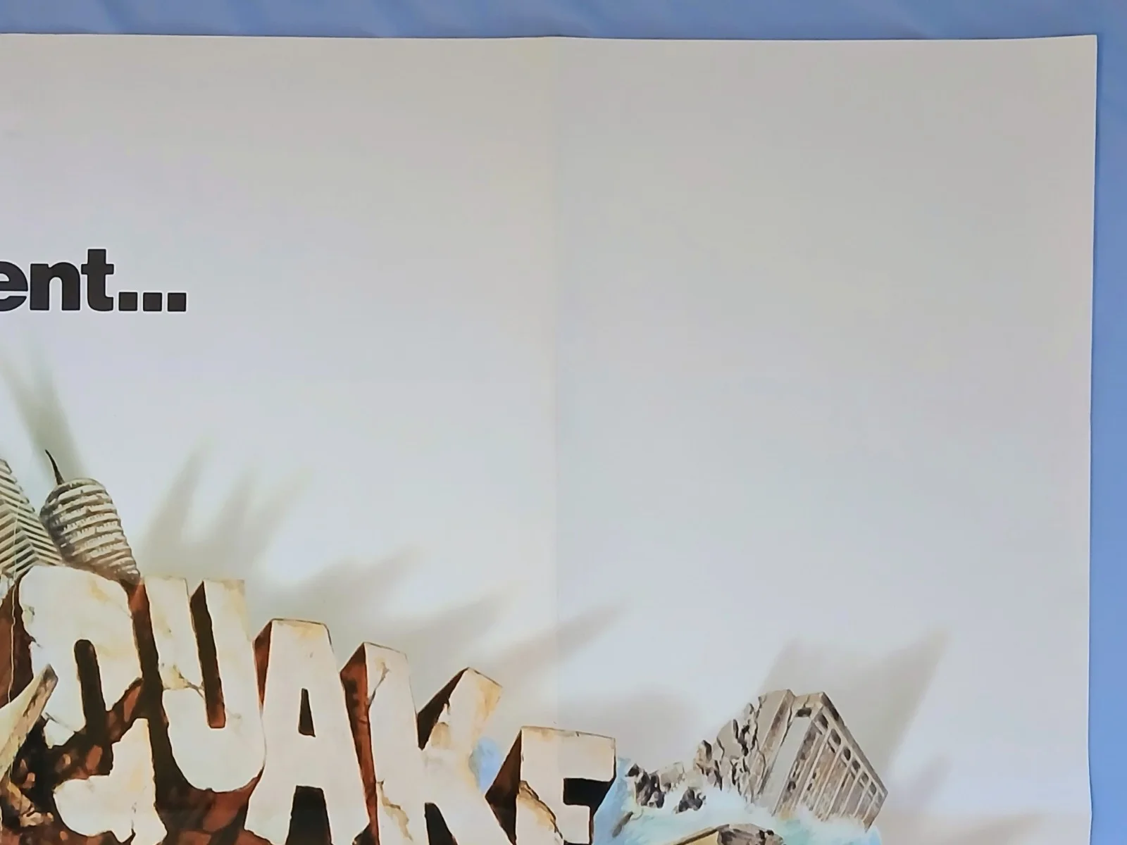 EARTHQUAKE (1974) original UK quad poster - Charlton Heston disaster thriller, изображение 3