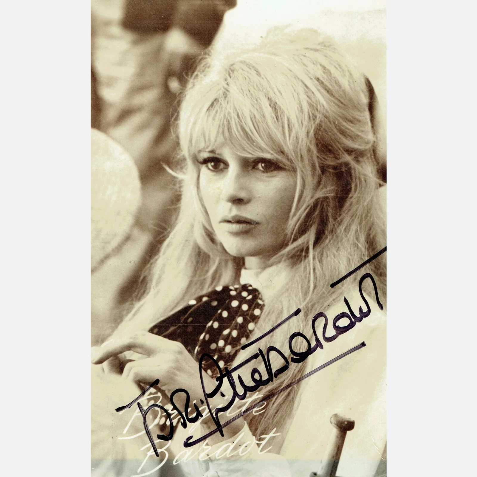 BRIGITTE BARDOT autograph ACOA signed 3, 5x5, 5 VINTAGE photography — BRIGITTE BARDOT autograph ACOA signed 3,5x5,5 VINTAGE photography