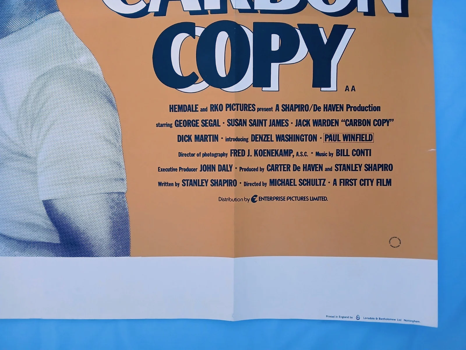 CARBON COPY (1981) rare original UK quad poster - Denzil Washington first movie!, изображение 5