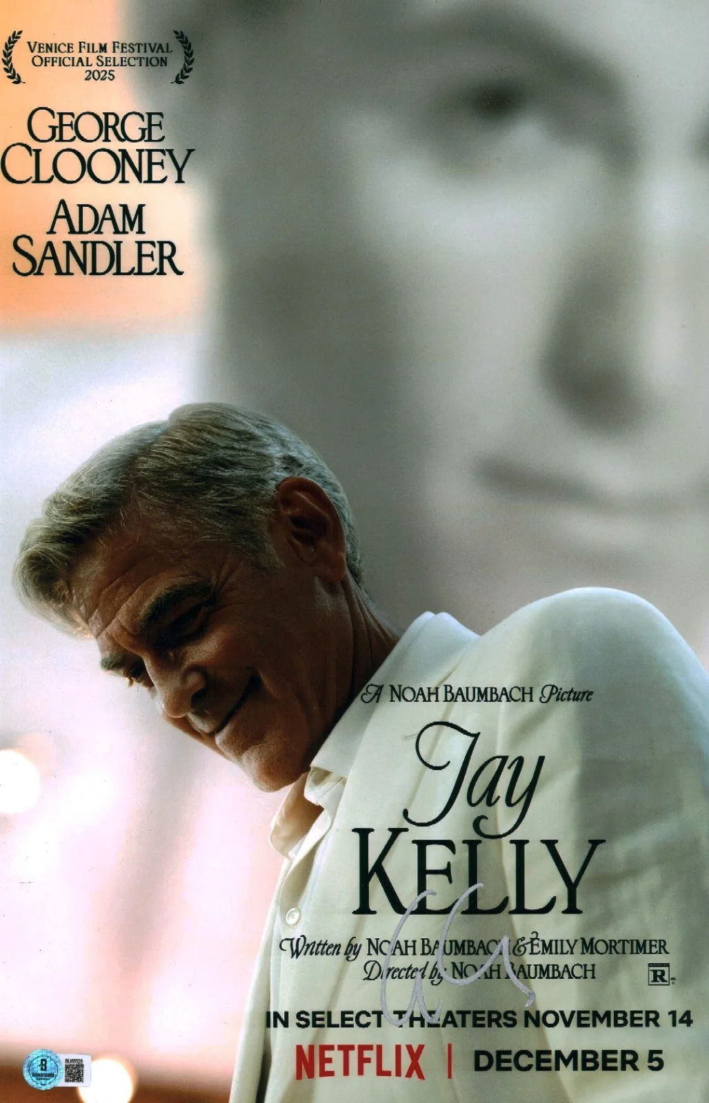 George Clooney — George Clooney Signed Autographed Jay Kelly 11x17 Photo Baumbach Film BAS COA
