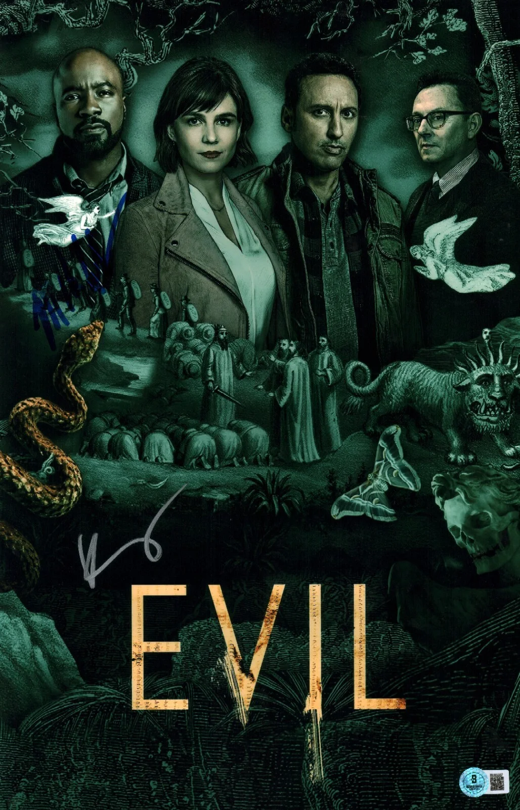 mike colter and katja herbers — Mike Colter Katja Herbers Signed Autographed Evil TV Show 11x17 Photo BAS COA