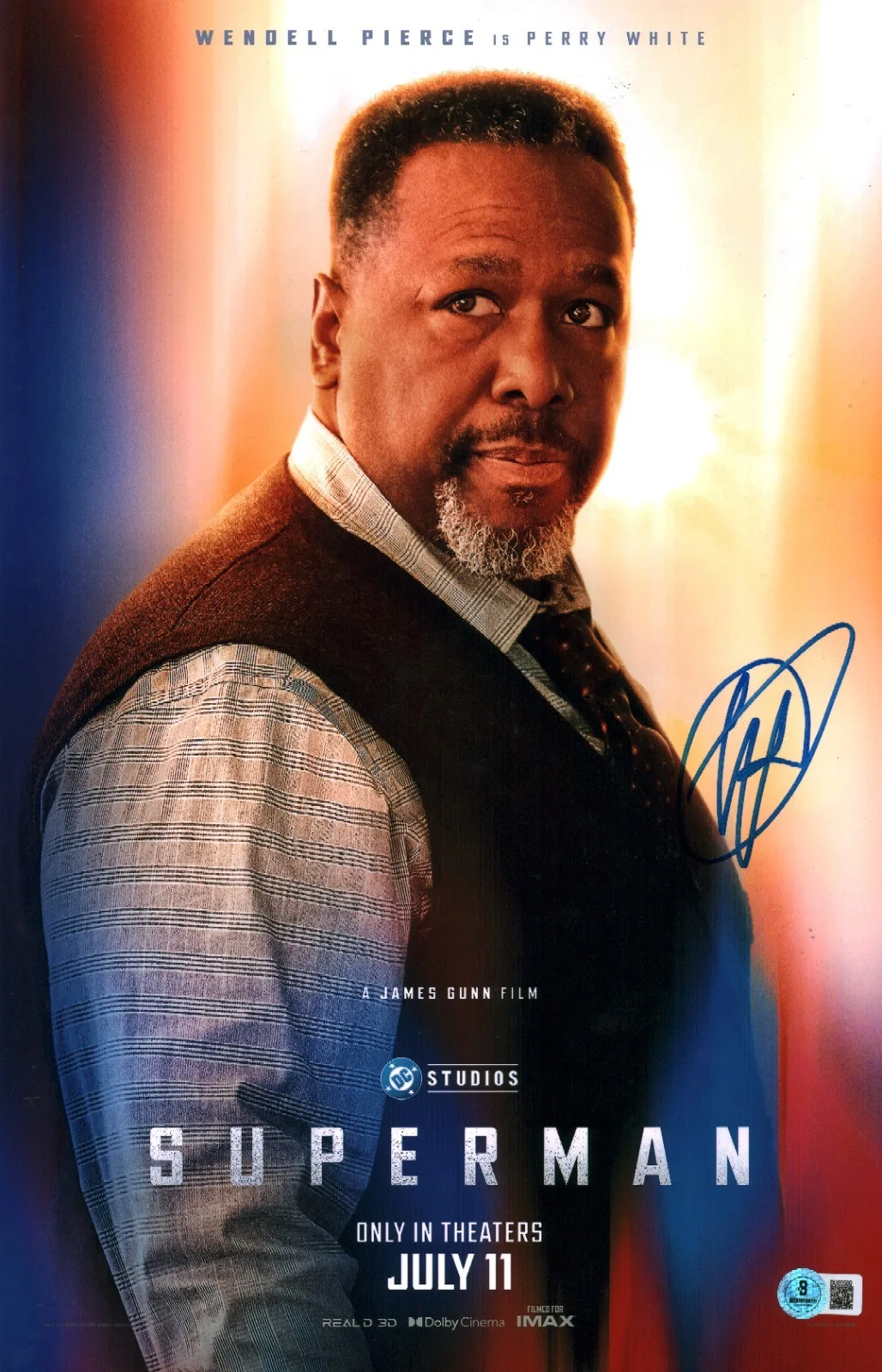 wendell pierce — Wendell Pierce Signed Autographed Superman Perry White DC 11x17 Photo BAS COA