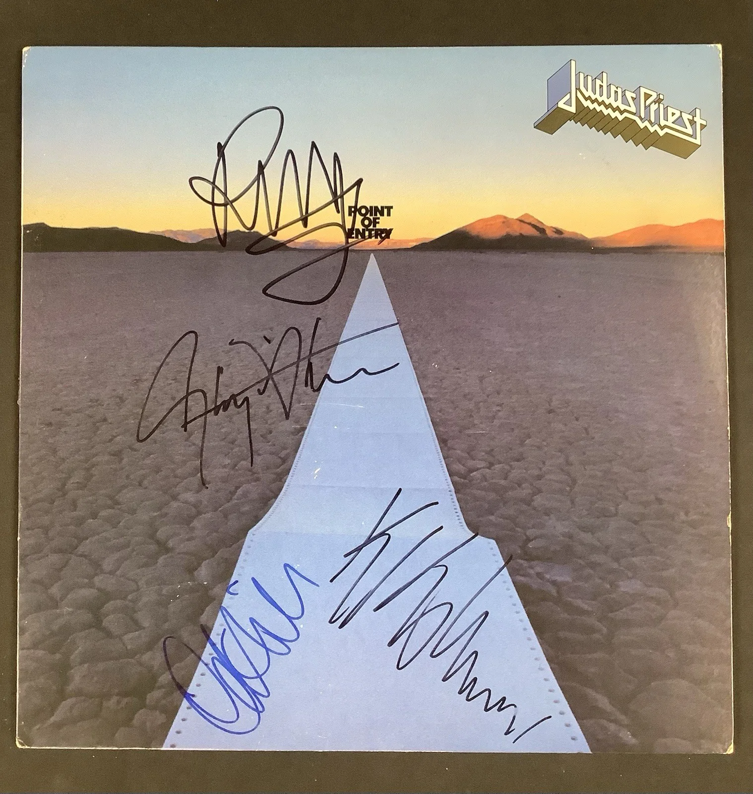 Judas Priest Signed Album Vinyl 1981 Point Of Entry 4X Autograph Rob Halford JSA, изображение 2