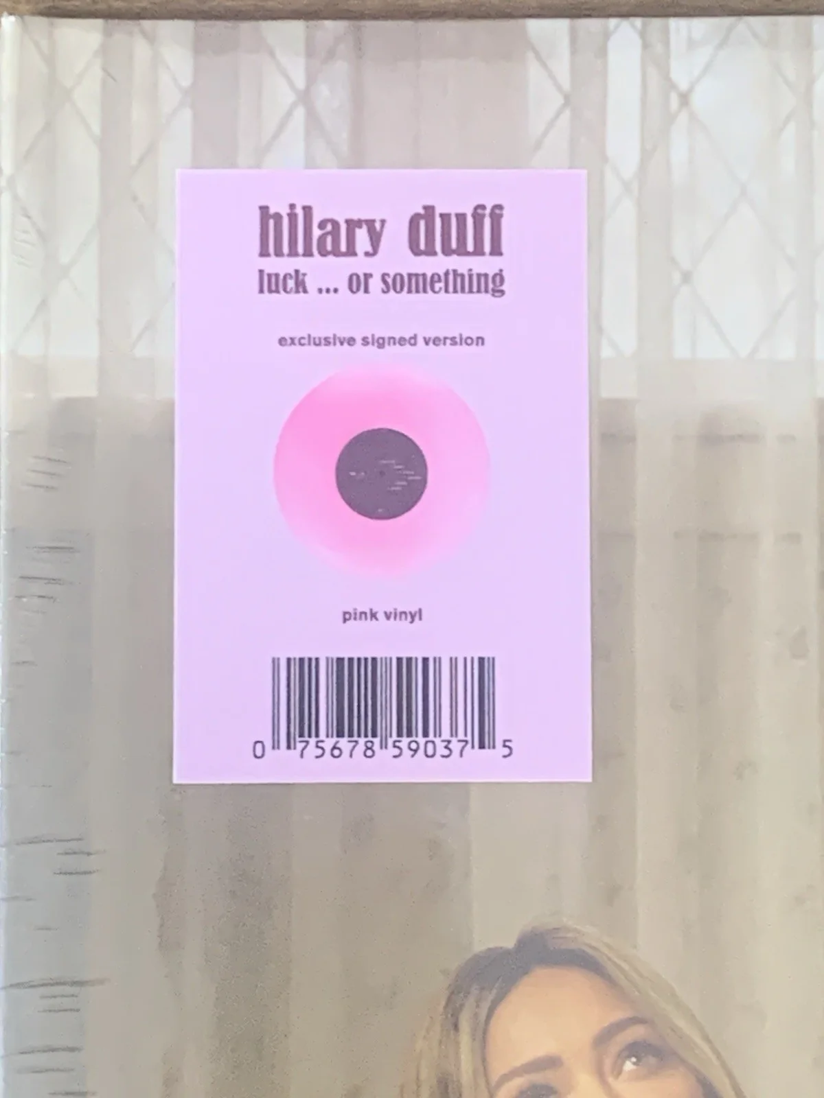 Hilary Duff Luck or Something Signed Pink Vinyl LP Autographed Insert New Sealed, image 2
