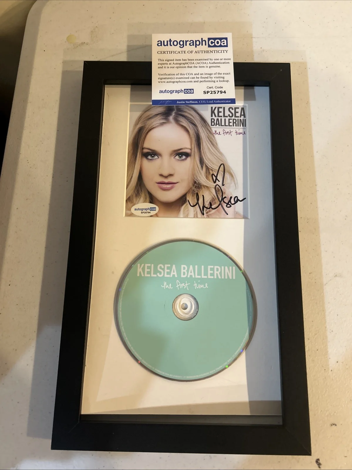 KELSEA BALLERINI SIGNED AUTOGRAPH FRAMED CD DISPLAY ACOA THE FIRST TIME, image 3