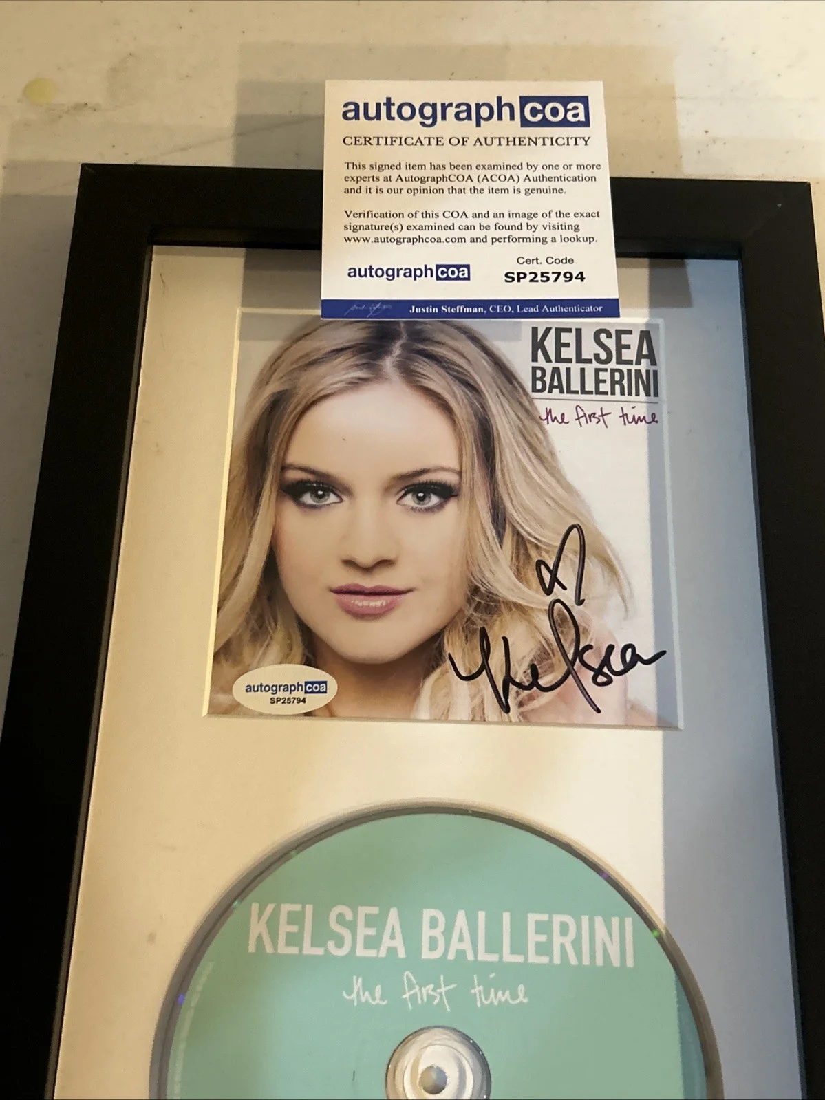 KELSEA BALLERINI SIGNED AUTOGRAPH FRAMED CD DISPLAY ACOA THE FIRST TIME, image 4