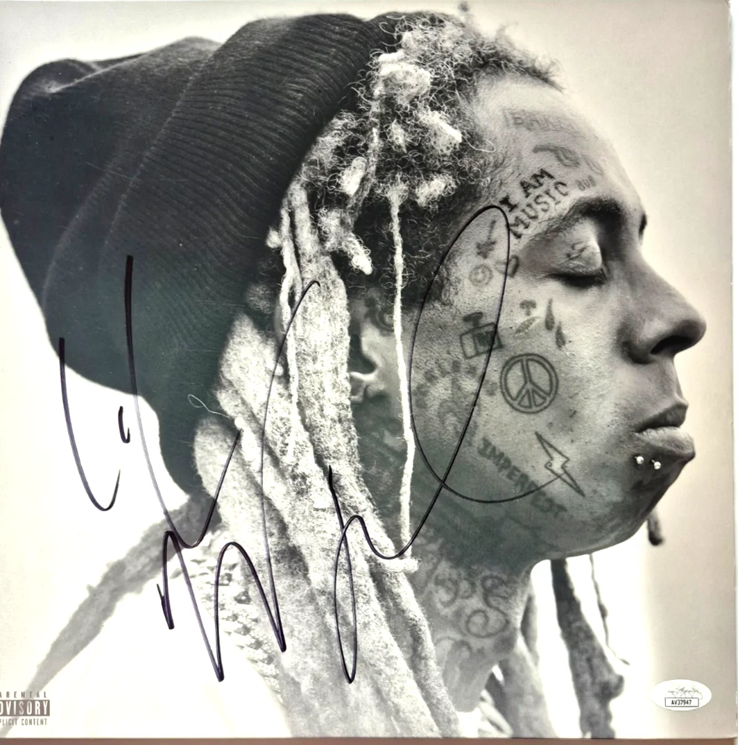 LIL WAYNE SIGNED AUTOGRAPH I AM MUSIC VINYL ALBUM RARE WEEZY THA CARTER JSA COA, изображение 2