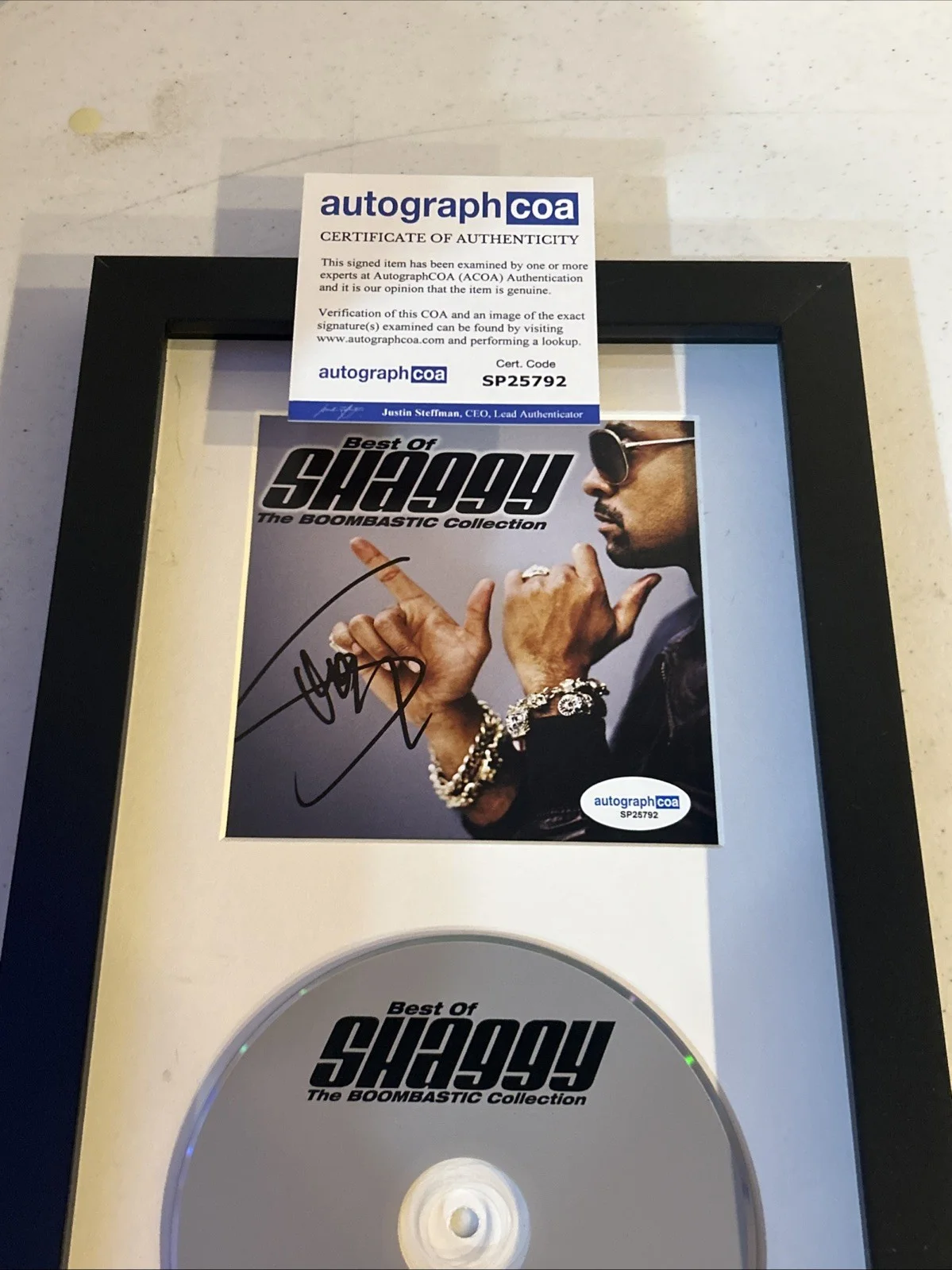 SHAGGY SIGNED AUTOGRAPH FRAMED CD DISPLAY ACOA THE BOOMBASTIC COLLECTION, image 3