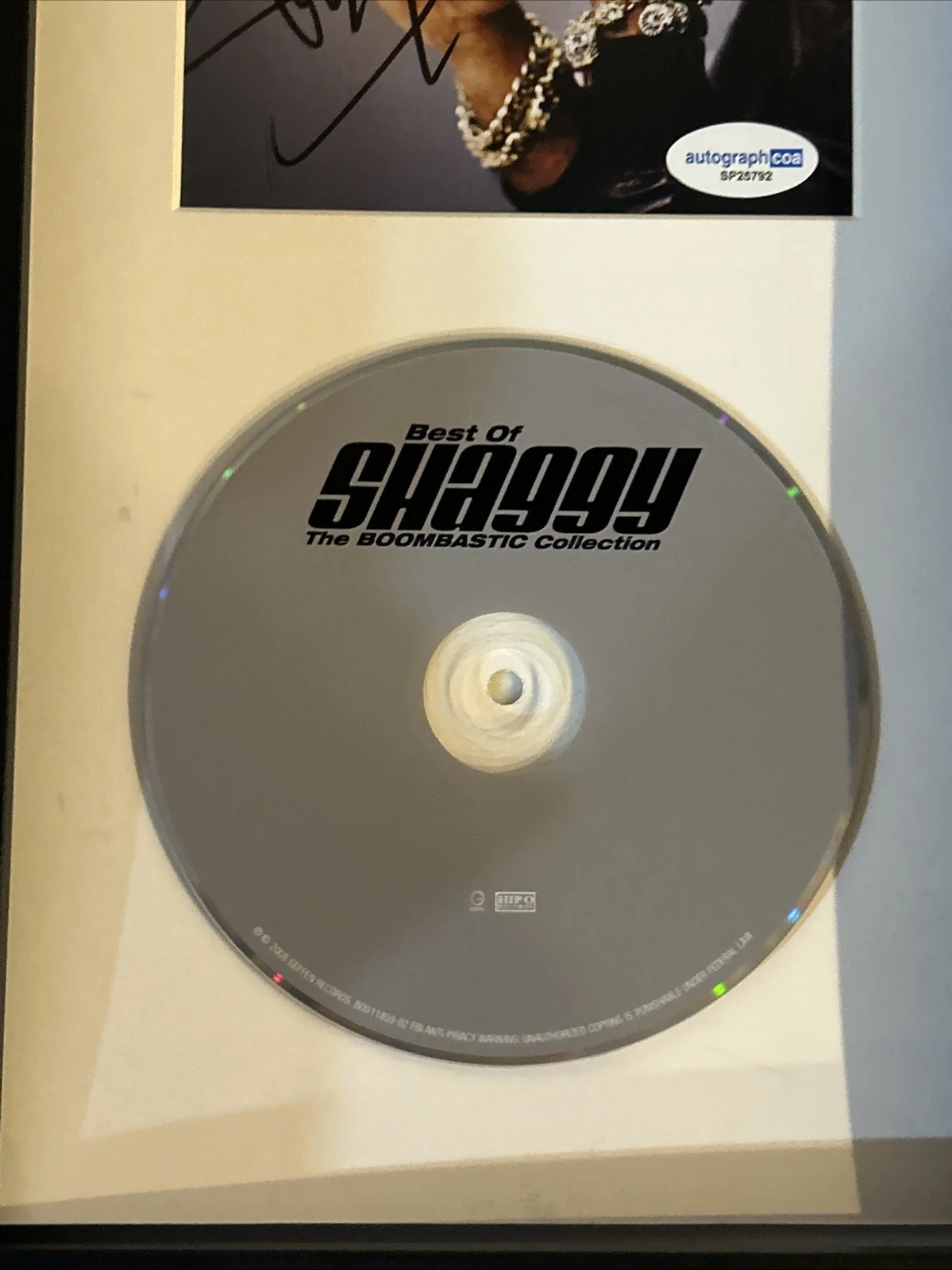 SHAGGY SIGNED AUTOGRAPH FRAMED CD DISPLAY ACOA THE BOOMBASTIC COLLECTION, image 5