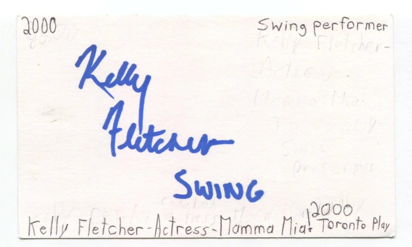 Kelly Fletcher — Kelly Fletcher Signed 3x5 Index Card Autographed Actress We Will Rock You 2007
