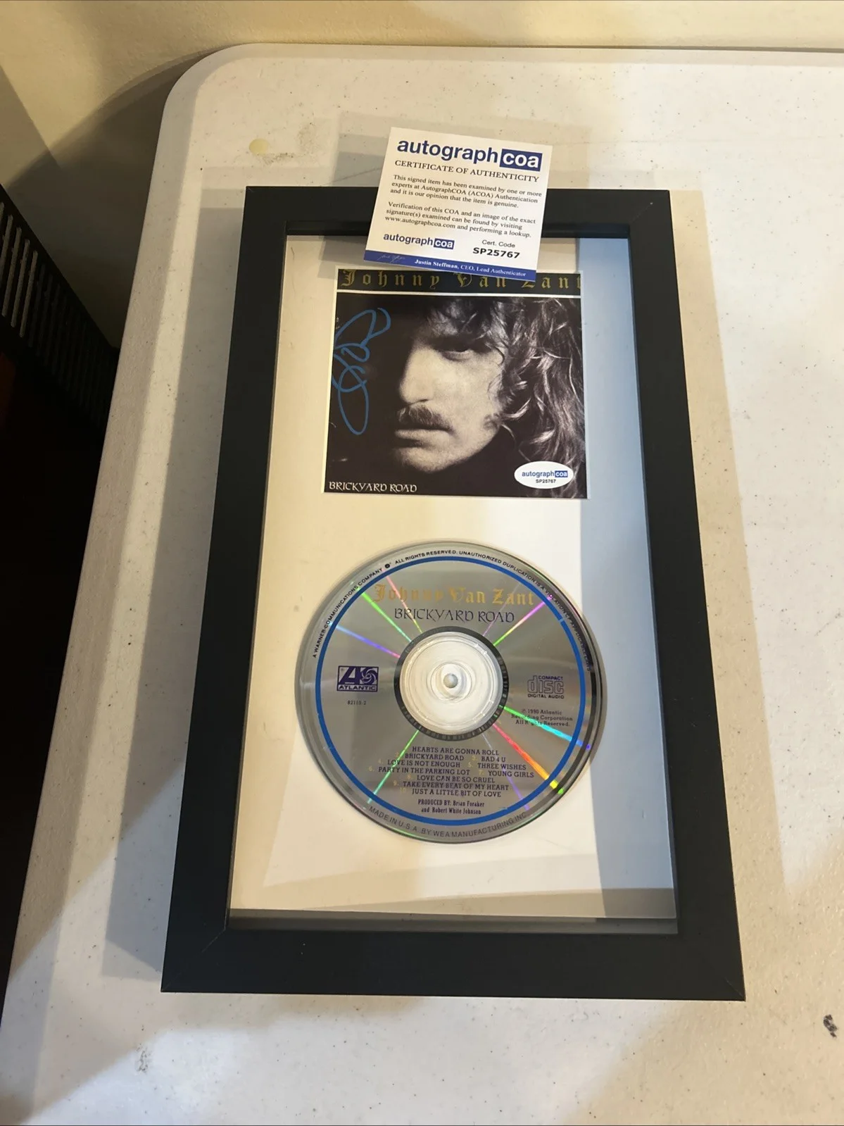 JOHNNY VAN ZANT SIGNED AUTOGRAPH FRAMED CD DISPLAY ACOA BRICKYARD ROAD SKYNYRD, image 5