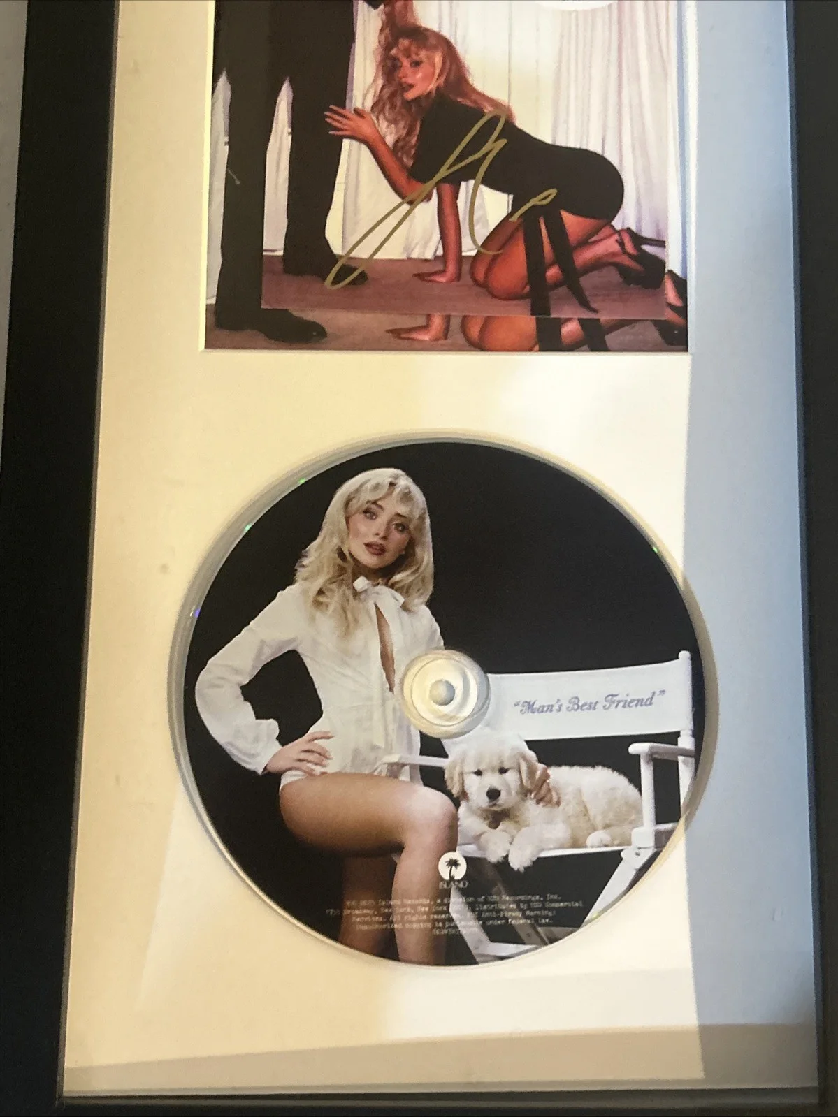 SABRINA CARPENTER SIGNED AUTOGRAPH FRAMED CD DISPLAY ACOA MAN’S BEST FRIEND, изображение 4