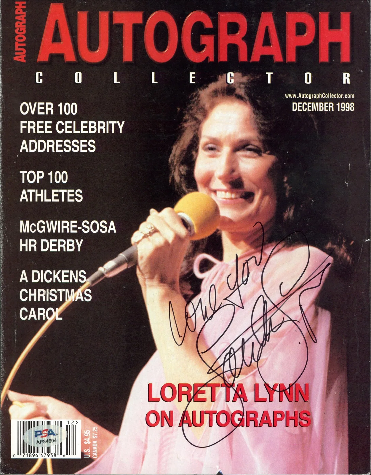 Loretta Lynn — Loretta Lynn Signed Autograph Collector Magazine Cover Dec. 1998 PSA/DNA AP84604