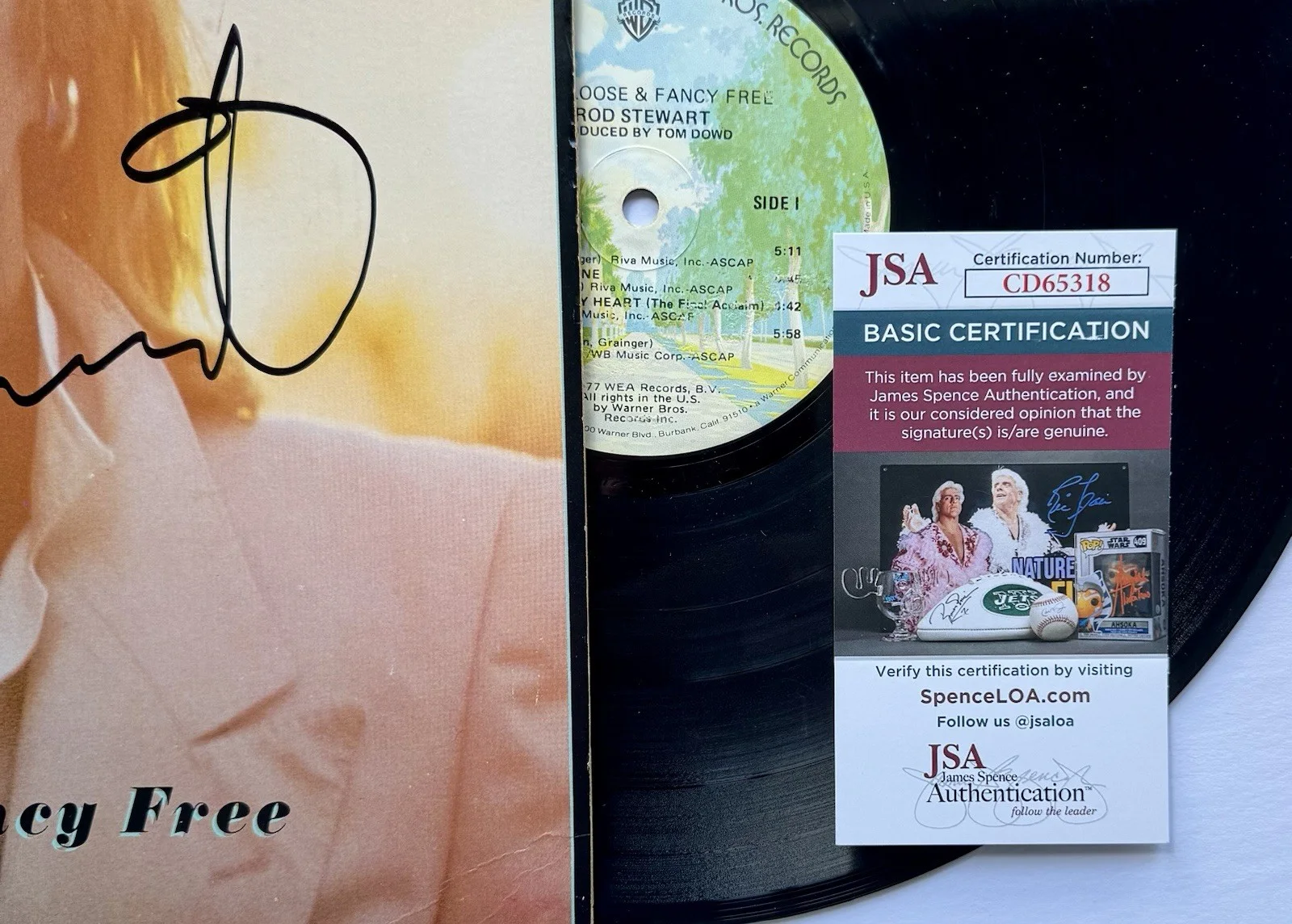 ROD STEWART SIGNED AUTOGRAPHED "FOOT LOOSE & FANCY FREE" VINYL ALBUM LP +JSA COA, изображение 3