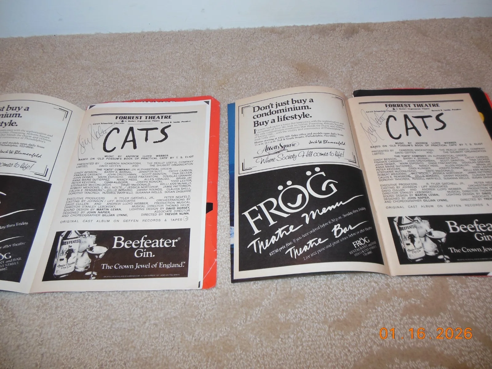 1985 PLAYBILL Forrest Theater Philadelphia CATS Autographed Bill Nolte Signed 85, image 2