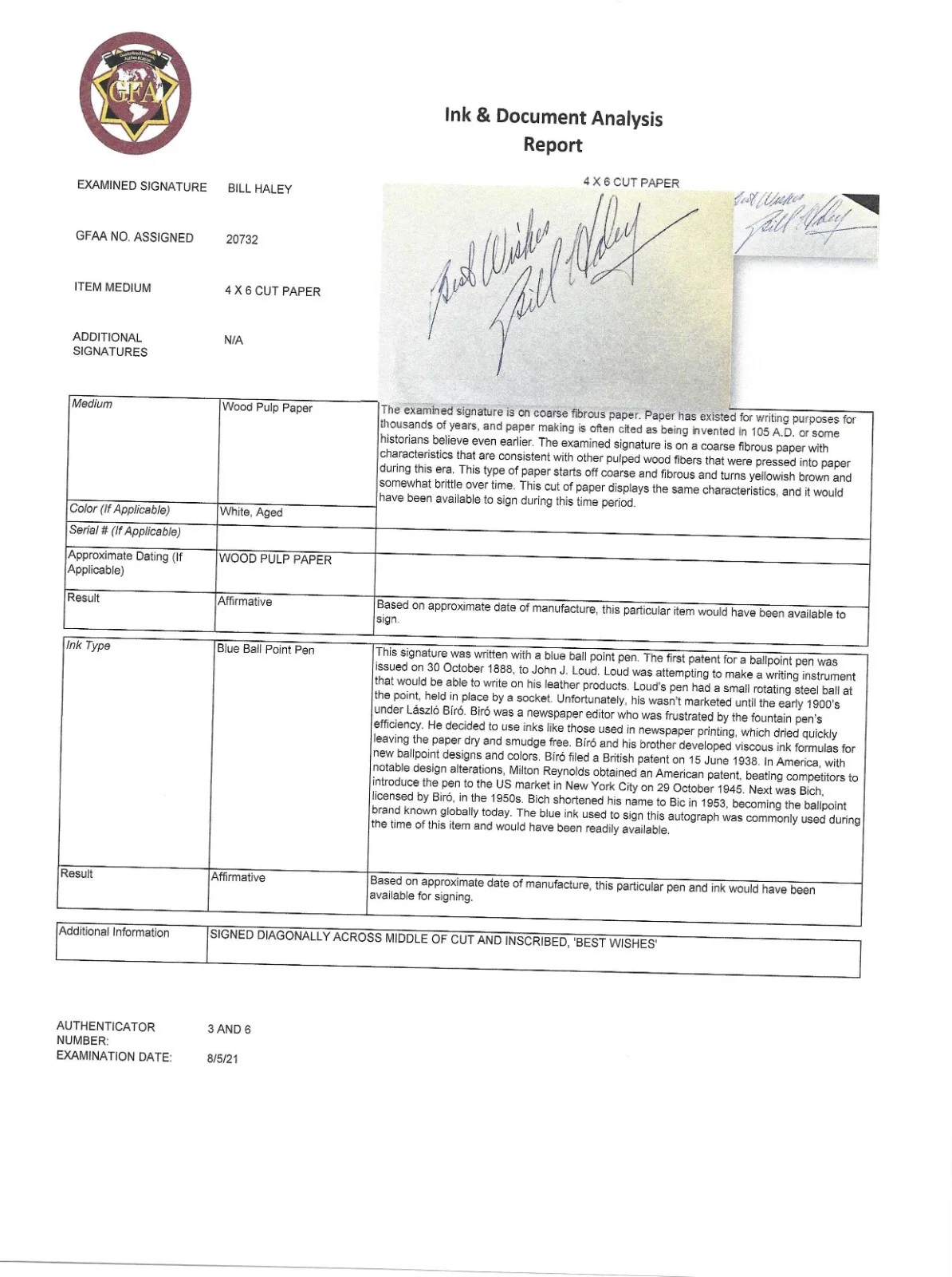 BILL HALEY signature with photo GFA documentation COA - ROCK AROUND THE CLOCK, изображение 5