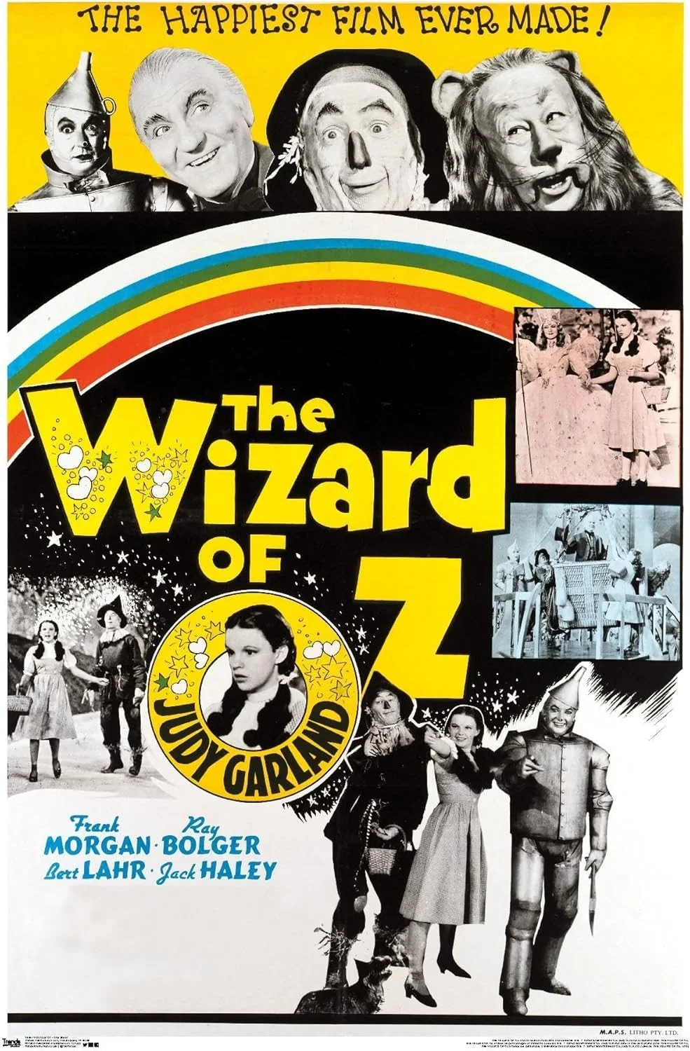 "The Wizard of Oz" 1939 Film Release US One Sheet Poster Modern Art Postcard, изображение 3
