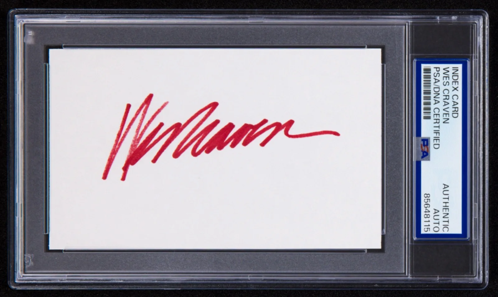 Wes Craven — Wes Craven Signed Index Card (PSA) Director Nightmare on Elm Street Scream Auto