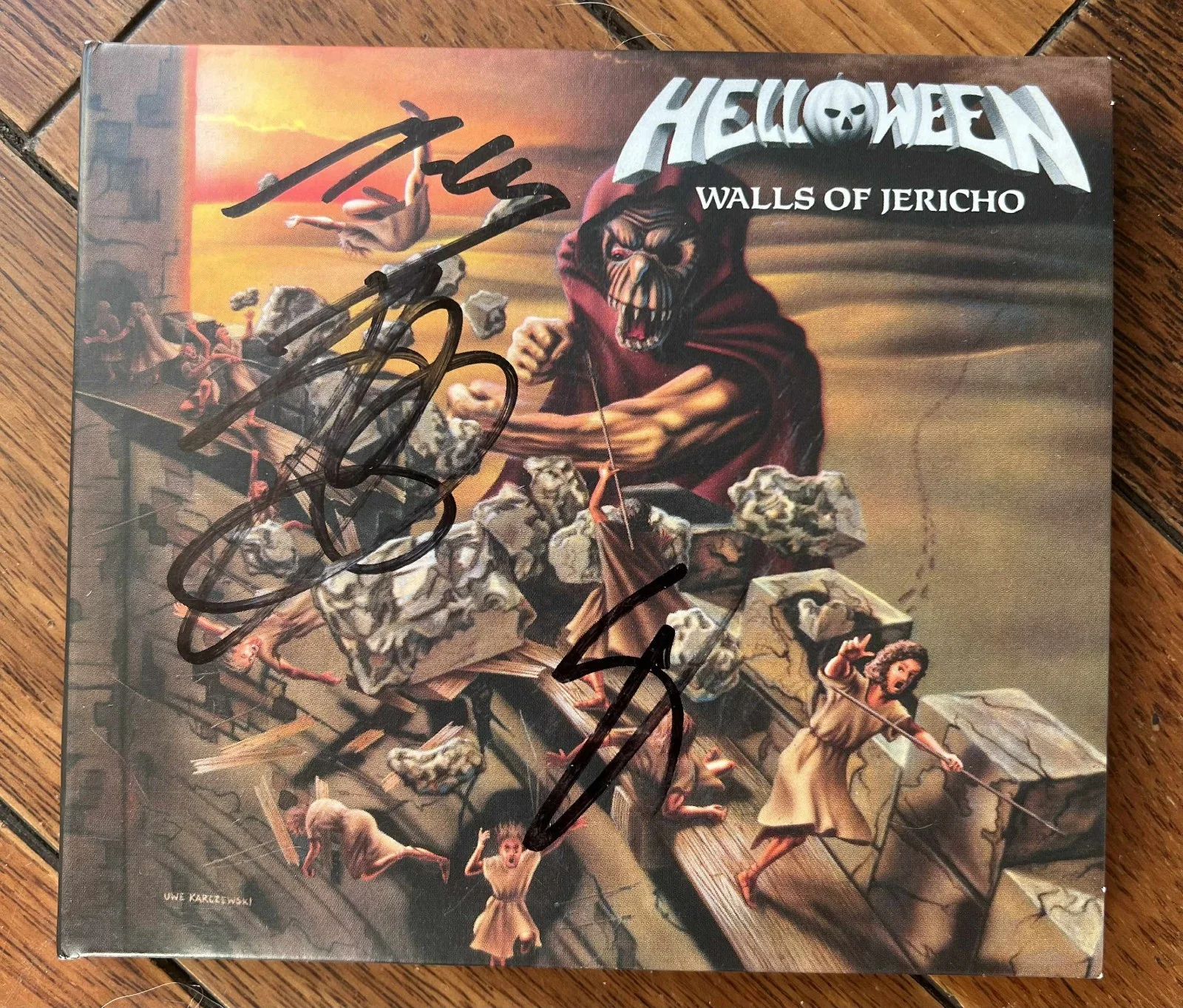 Helloween Walls Of Jericho Autographed Fully Signed Album Record CD w/COA, image 4