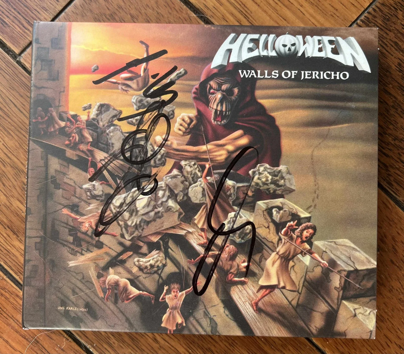 Helloween Walls Of Jericho Autographed Fully Signed Album Record CD w/COA, image 4