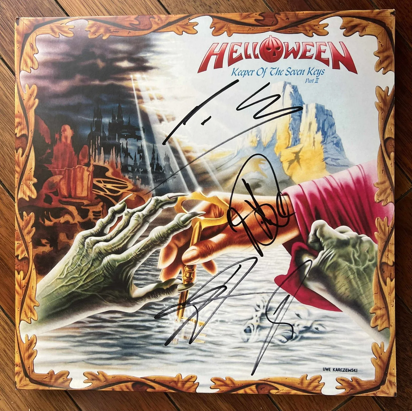 Helloween Keeper Of The Seven Keys Part II Fully Signed Album Vinyl Record LP, изображение 4